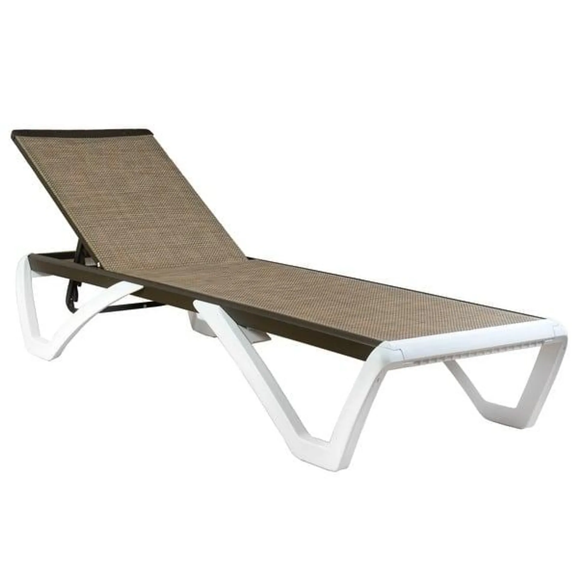 Kozyard Alan Full Flat Aluminum and Polypropylene Resin Legs Patio Reclining Adjustable Chaise Lounge