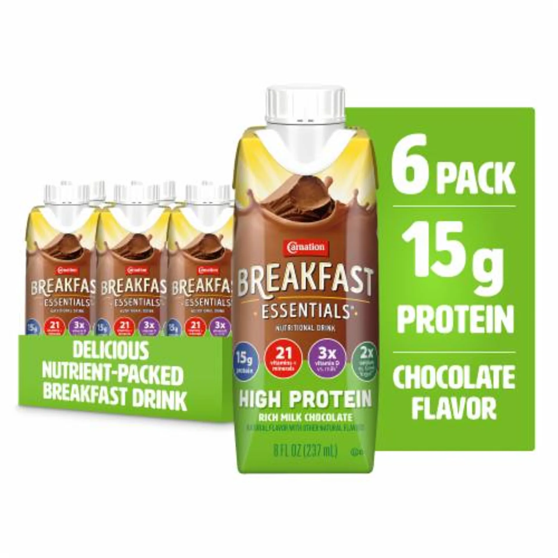Carnation Breakfast Essentials High Protein Ready to Drink Chocolate Protein Shake Multipack