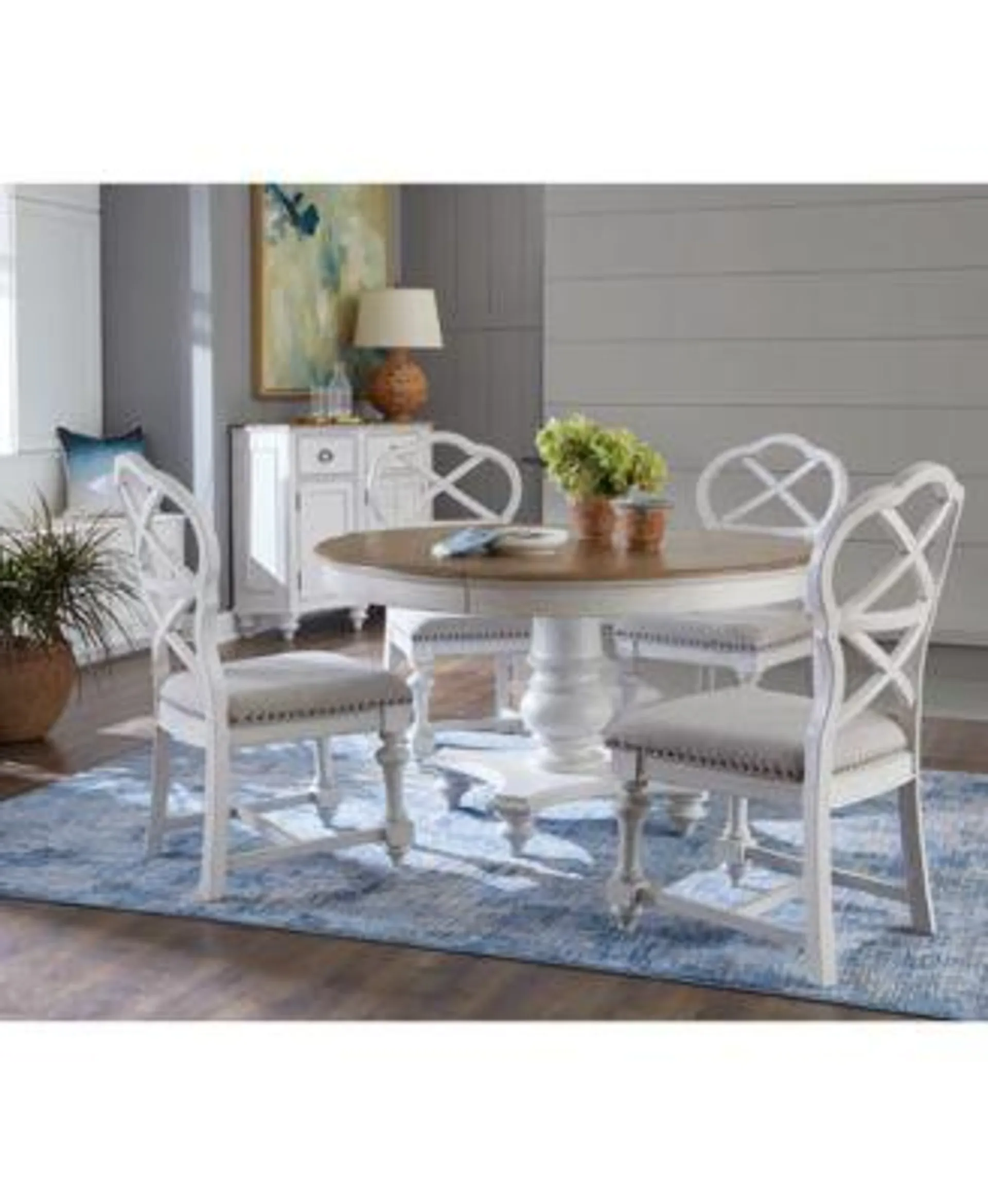 Mandeville 5pc Dining Set (Round Table + 4 X-Back Chairs)