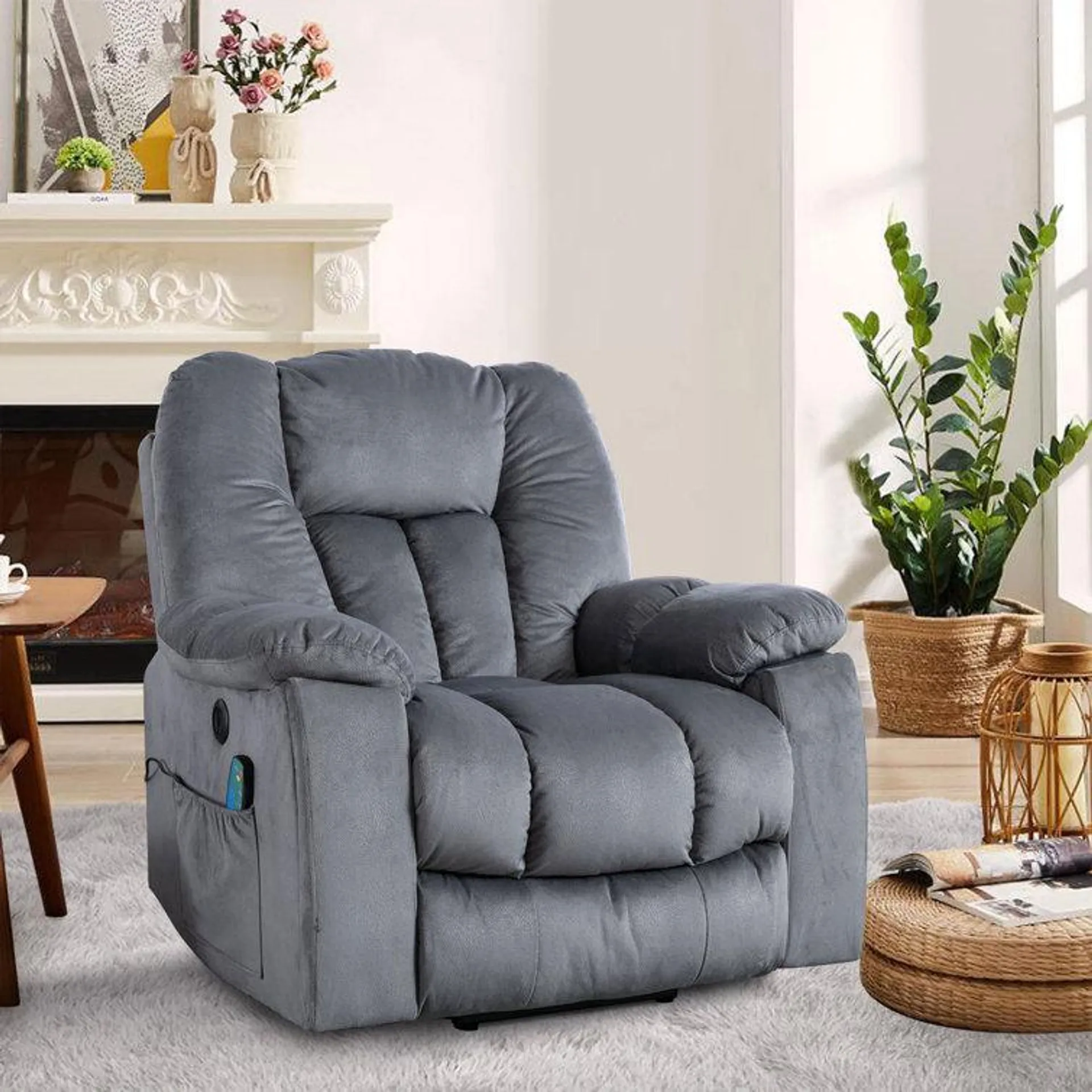 41'' Oversized Power Lift Chair - Heated Massage Electric Recliner with Super Soft Padding