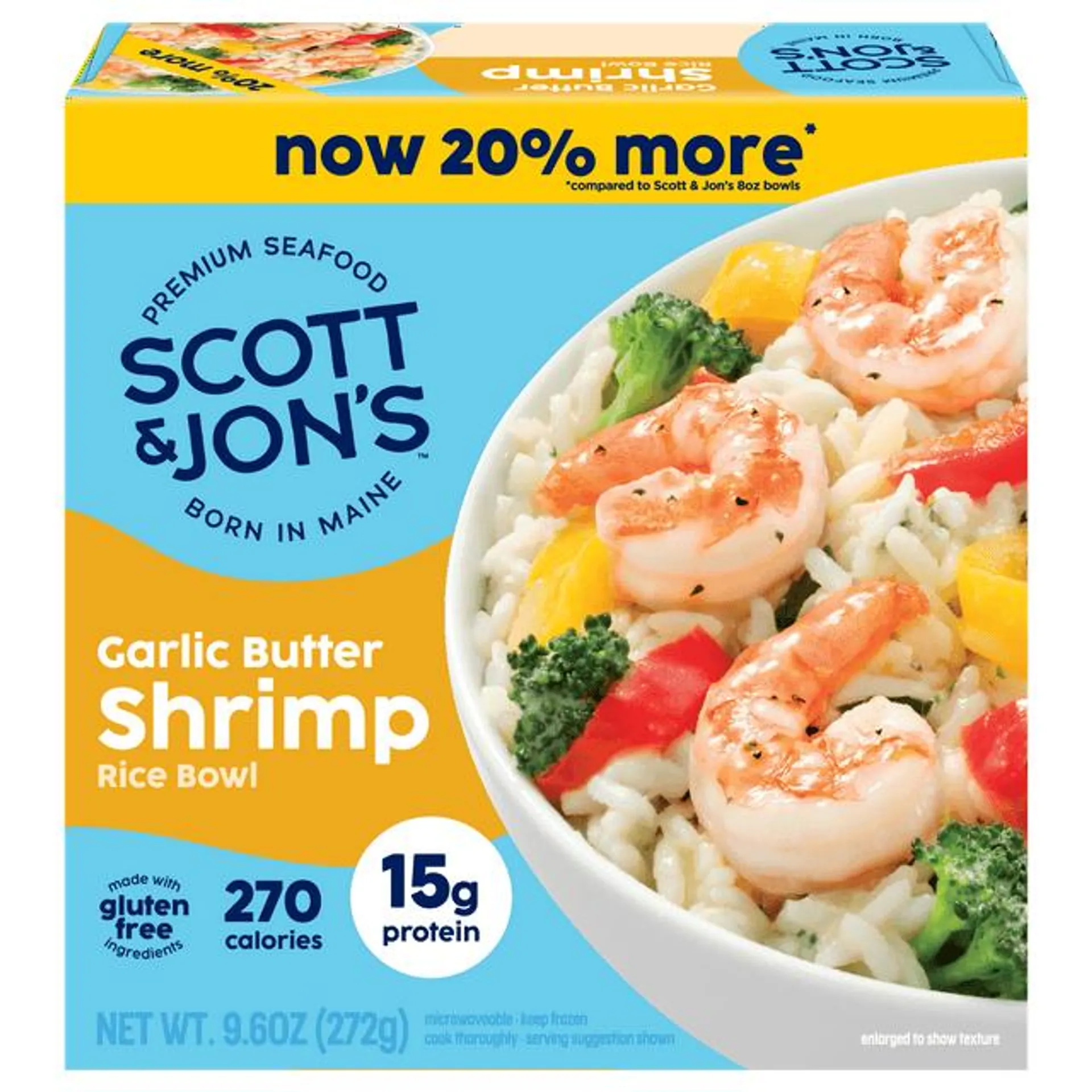 Scott & Jon's Garlic Butter Shrimp Rice Bowl Frozen Meal, 9.6 oz