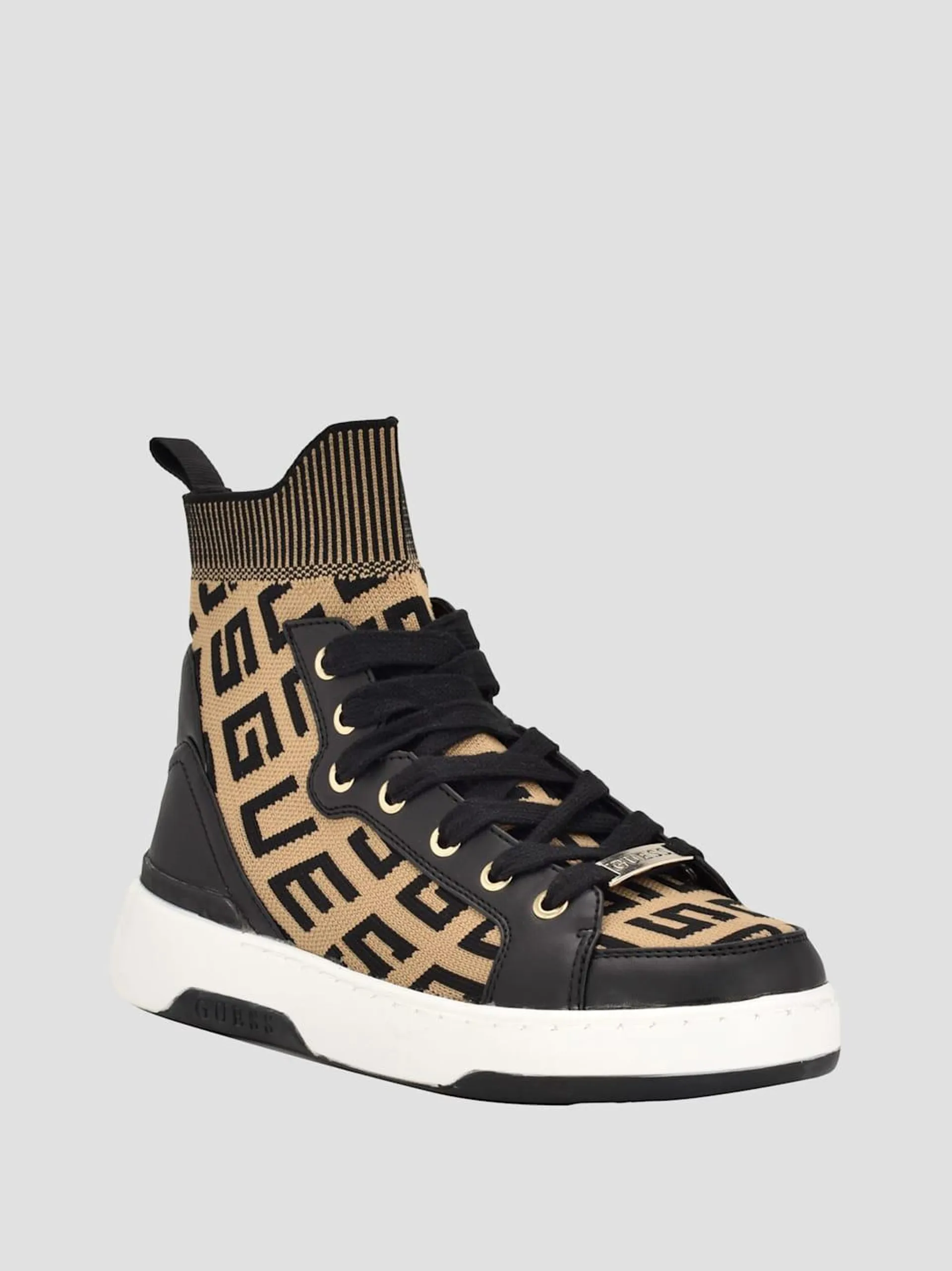 Mannen Logo Knit High-Top Sneakers