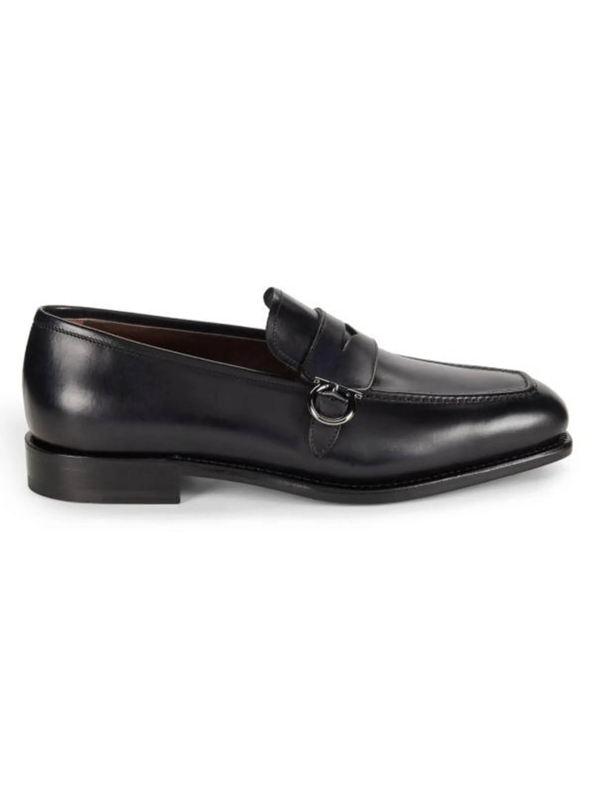 Apron Toe Leather Penny Loafers