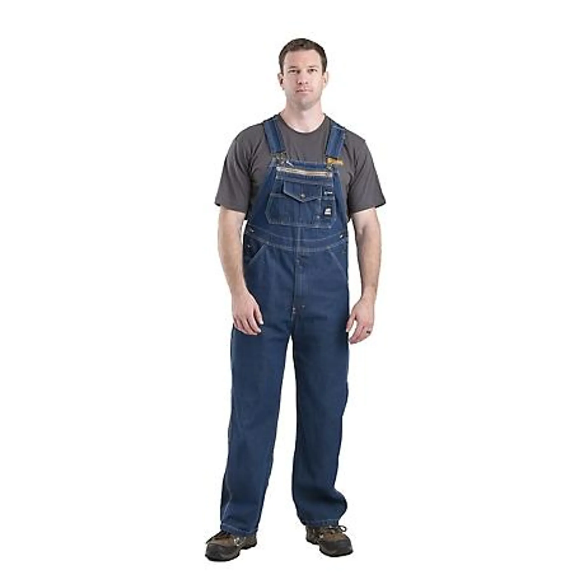 Berne Stone Wash Dark Denim Unlined Bib Overalls