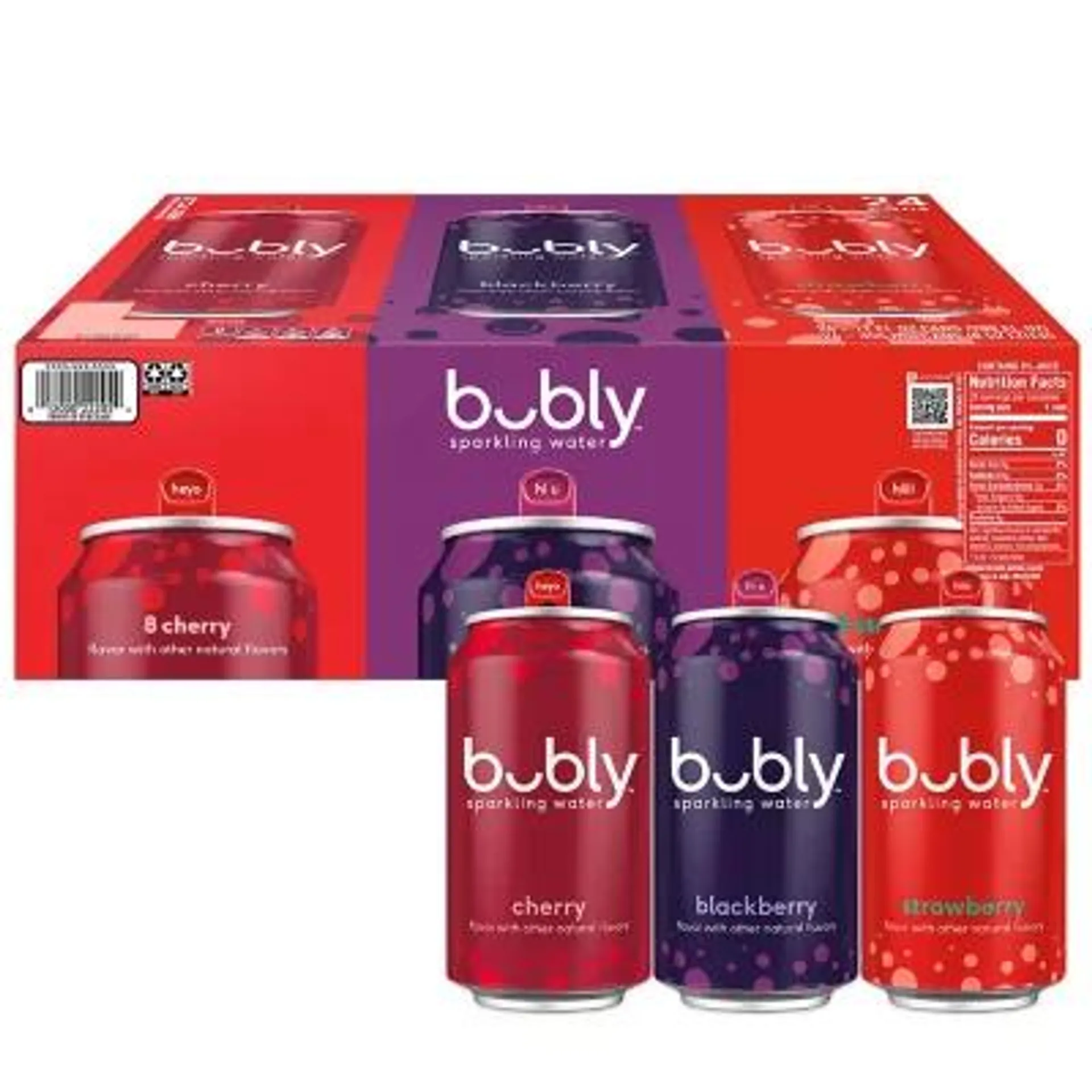 bubly Berry Sparkling Water Variety Pack 12 fl. oz., 24 pk.