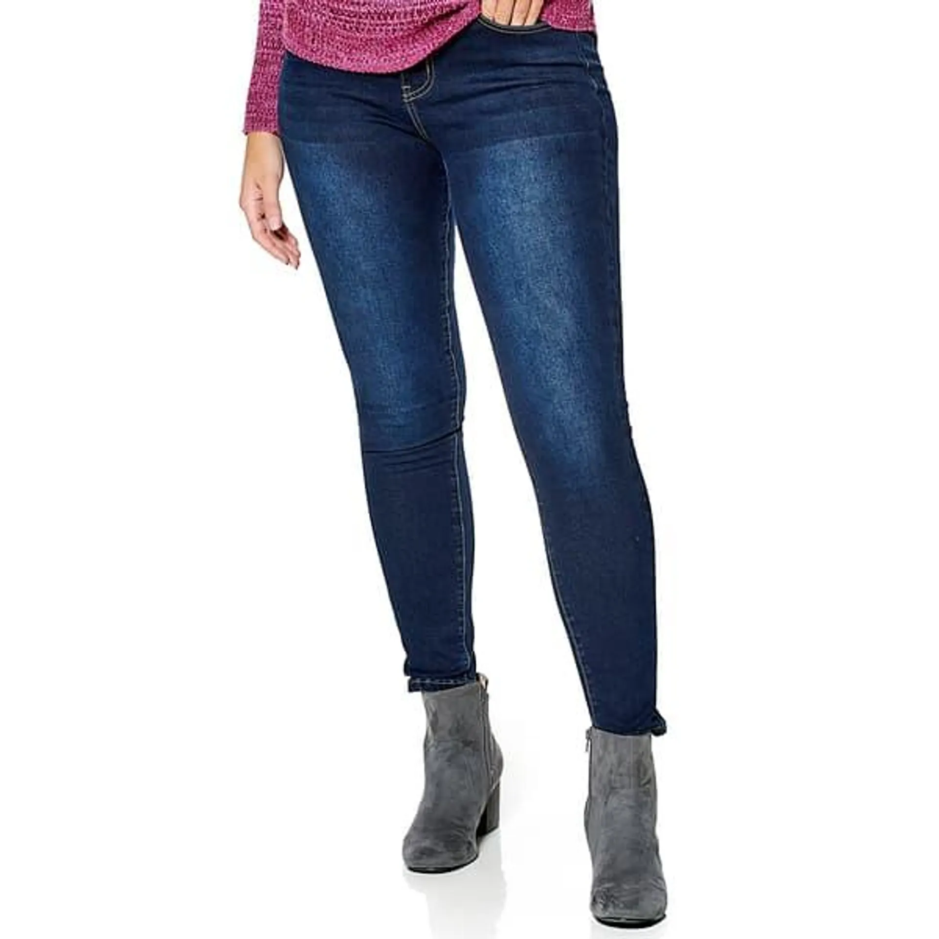 Plus Size Bleu Basic 5 Pocket Skinny Jeans