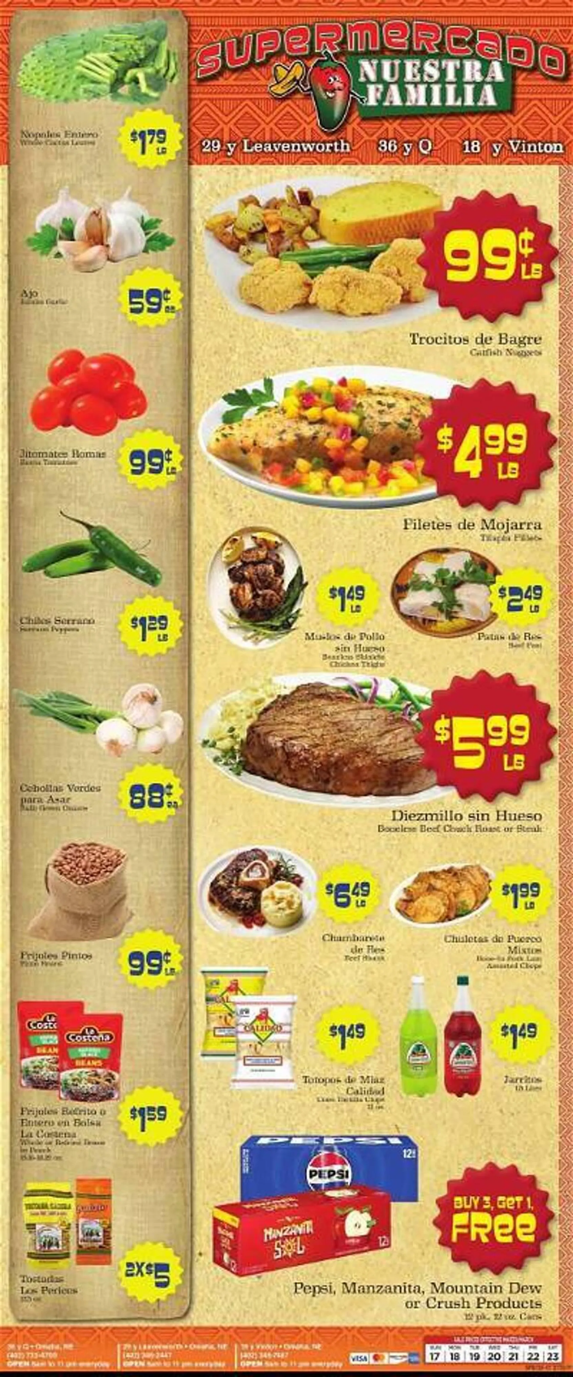 Weekly ad Supermercado Nuestra Familia Weekly Ad from March 17 to March 23 2024 - Page 1