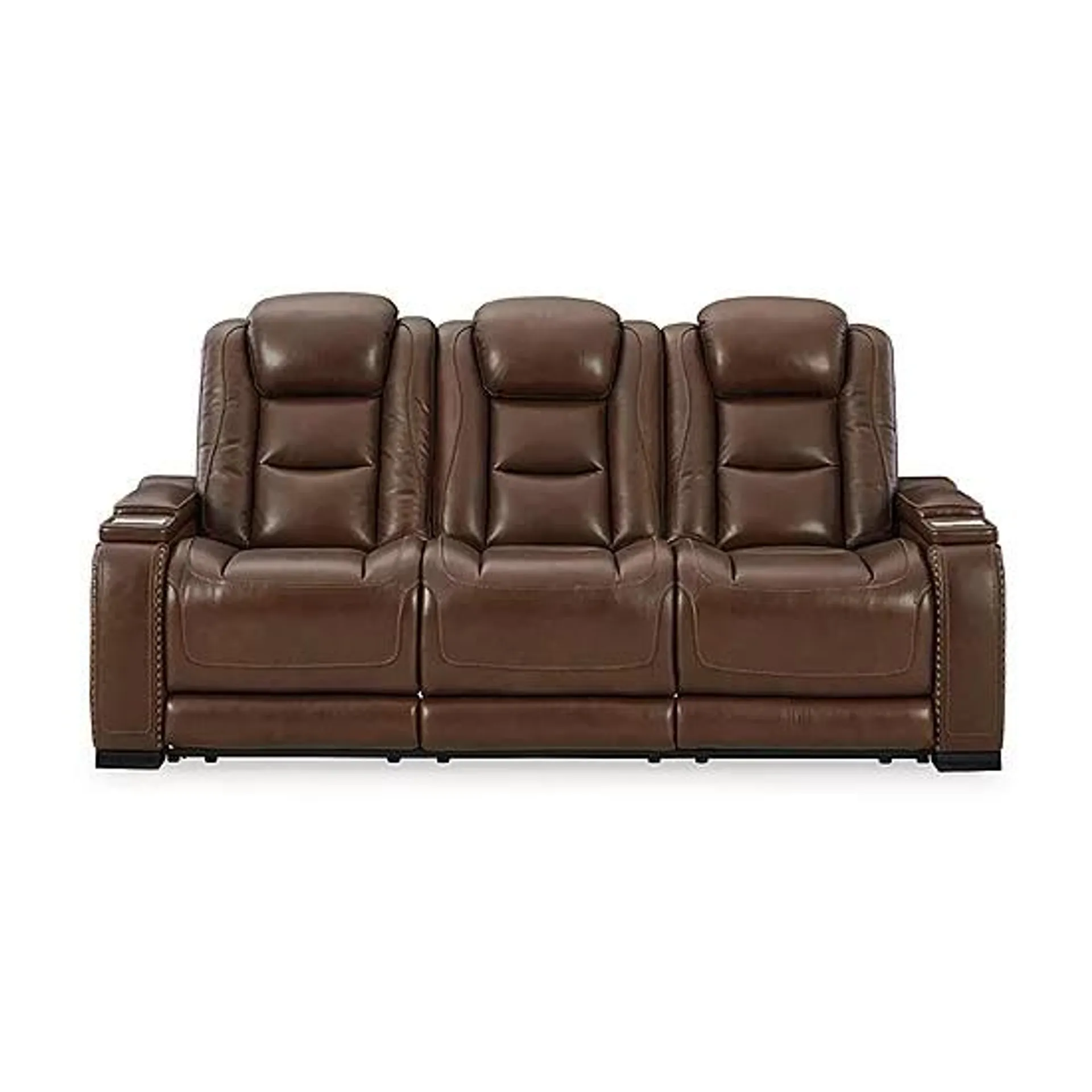 Signature Design By Ashley® The Man-Den Triple Power Leather Reclining Sofa