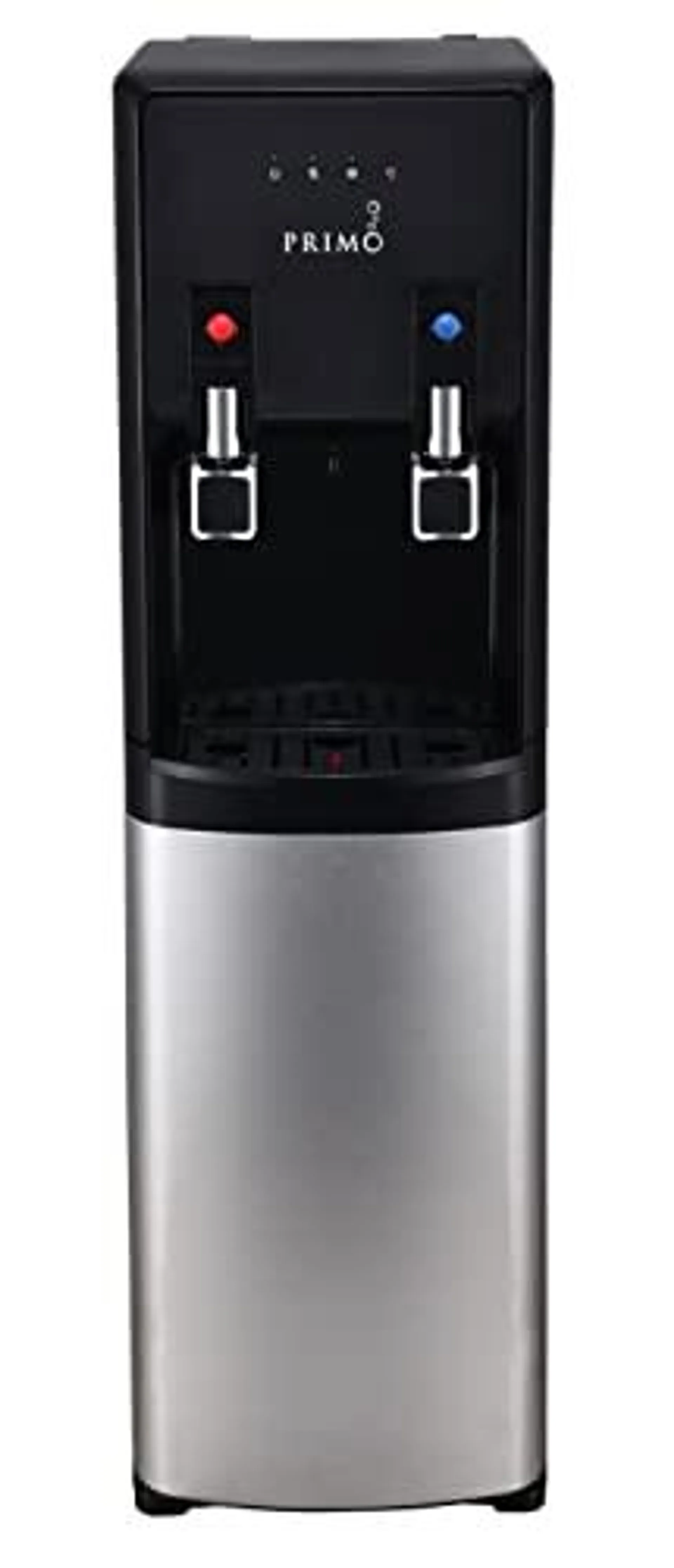 Primo Bottom Loading Water Dispenser, Black And Stainless Steel, Hot And Cold Temperature, Duel Water Spouts