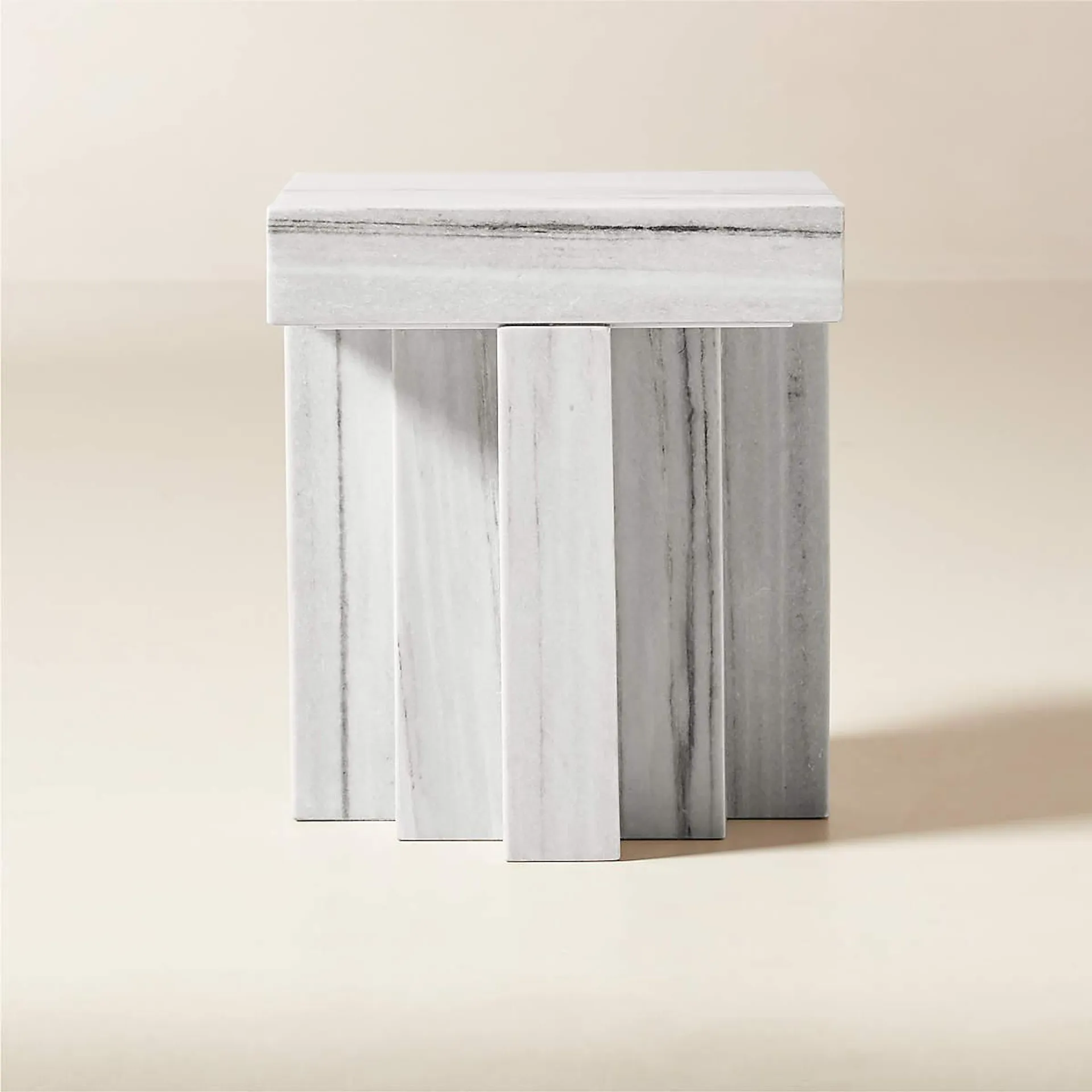 Scada White Marble Side Table