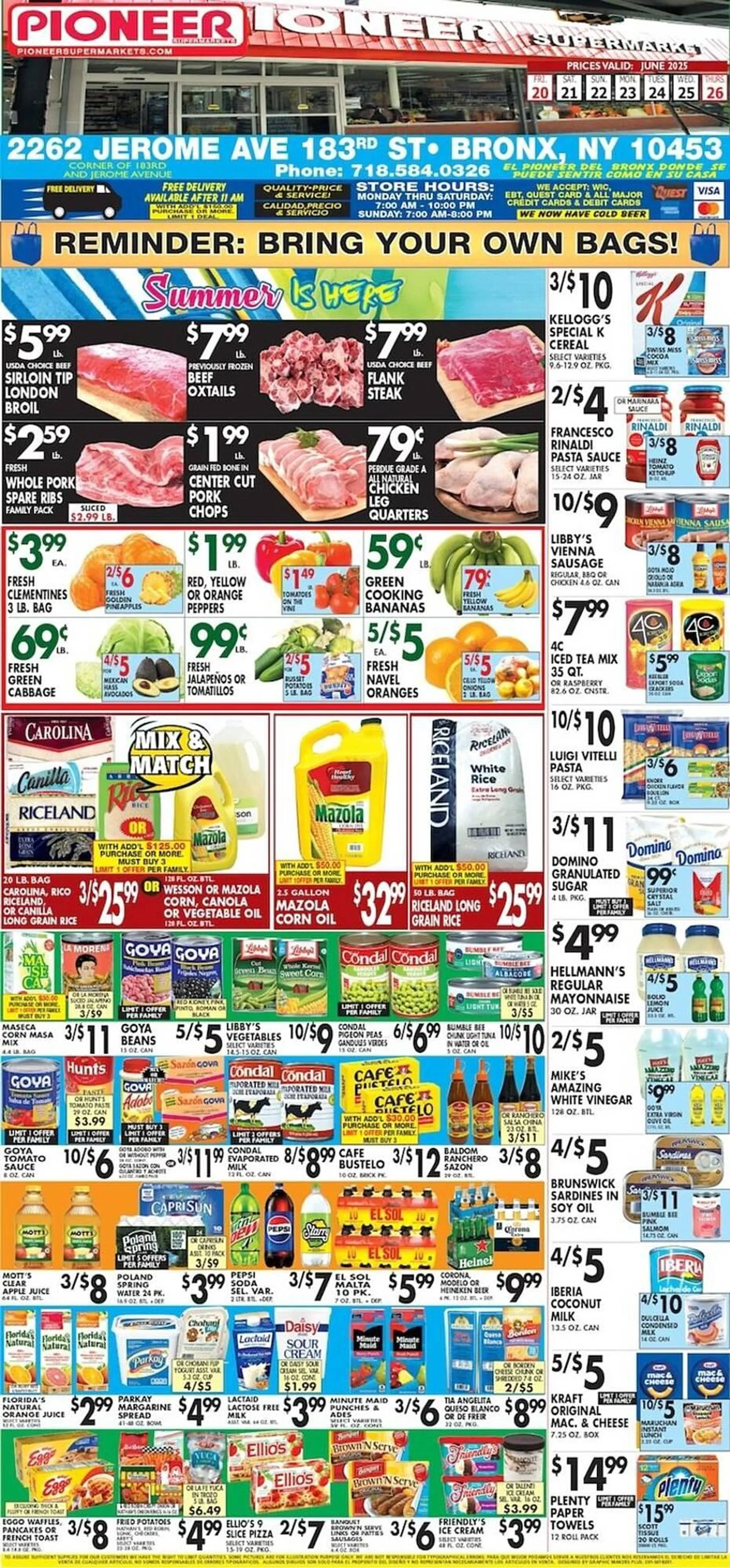 Weekly ad Pioneer Supermarkets Weekly Ad from June 20 to June 26 2025 - Page 1