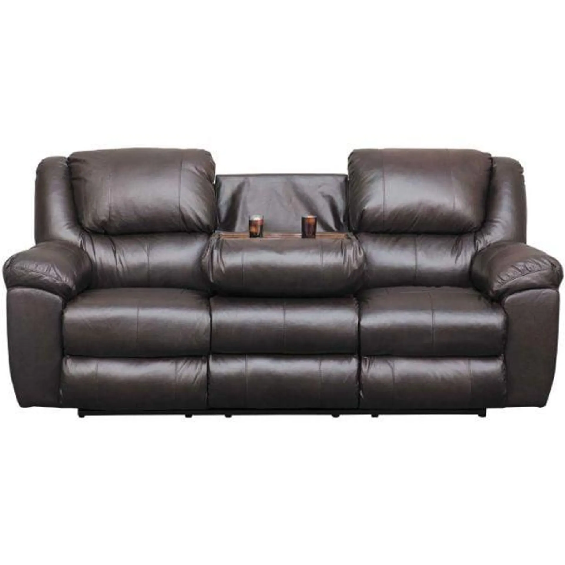 Italian Leather Triple Power Recline Sofa with Dro