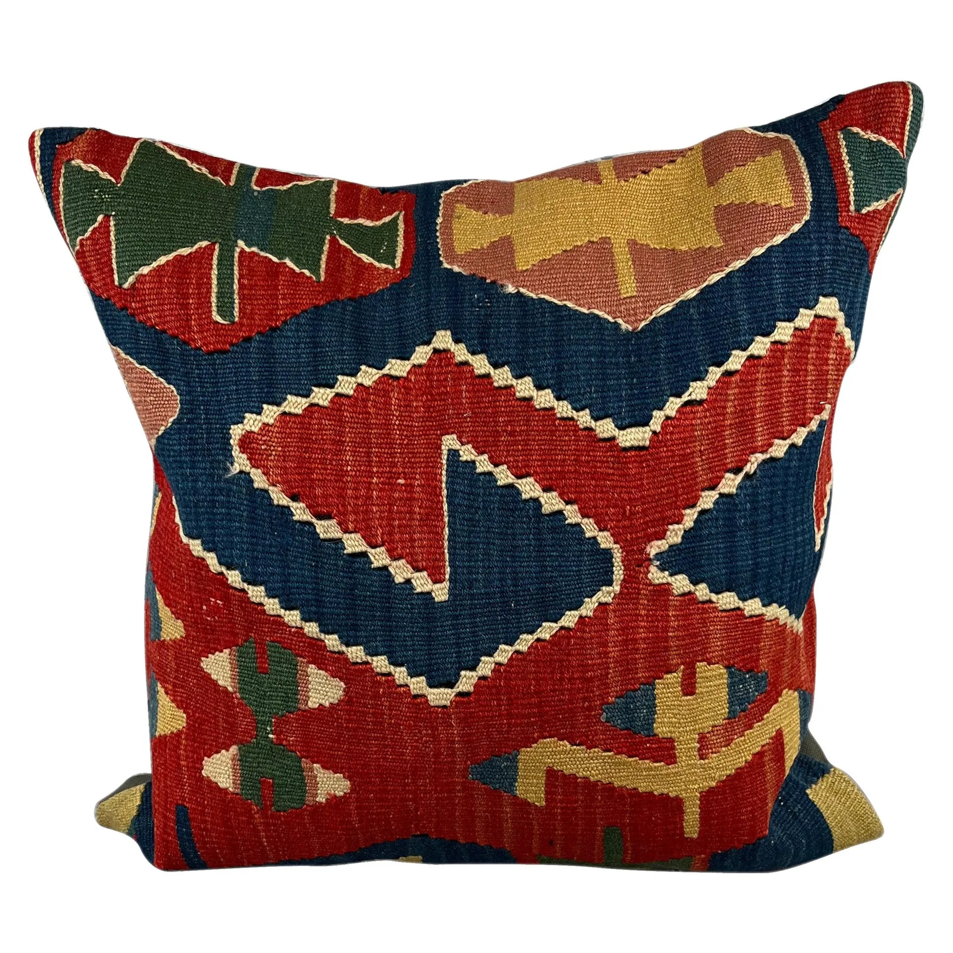 20 x 20 Kilim Pillow Turkish Cushion Natural Red Pillow Cushion Cover #6187