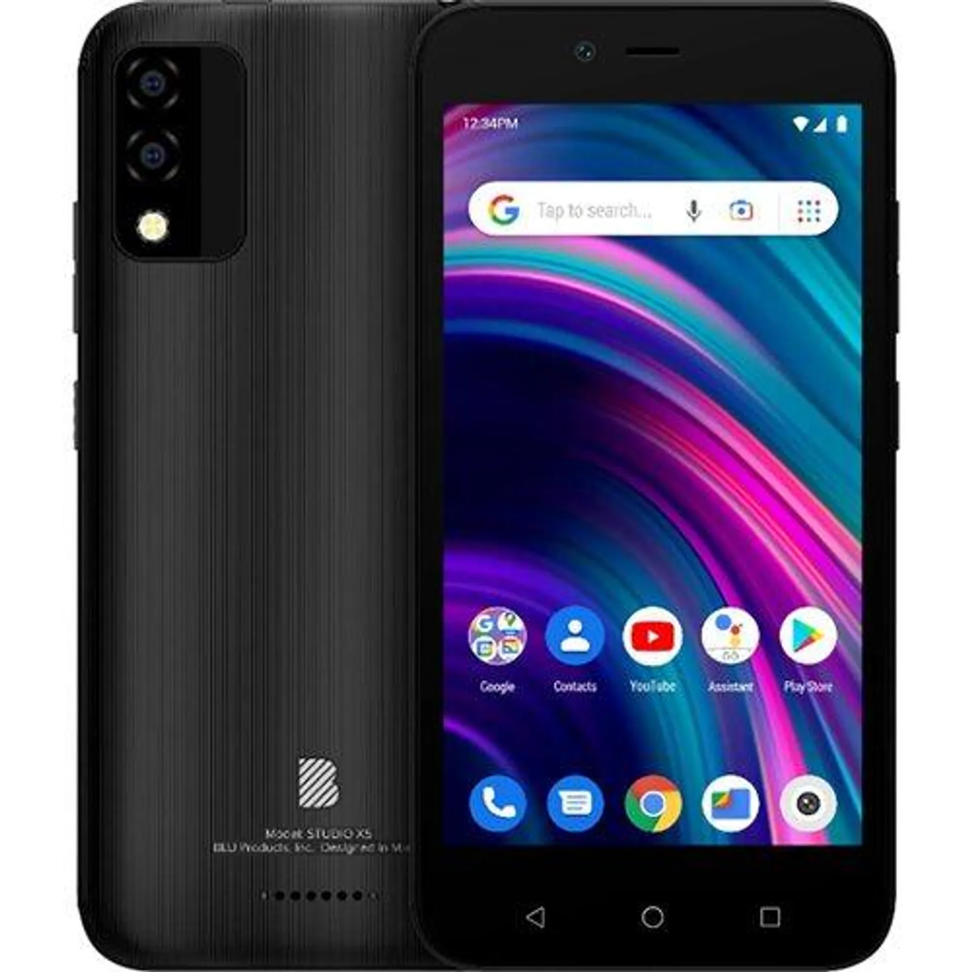 5.0" Studio X5 5MP Rear Camera 2MP Selfie Camera 32GB Storage 1GB RAM LTE Black Unlocked Smartphone