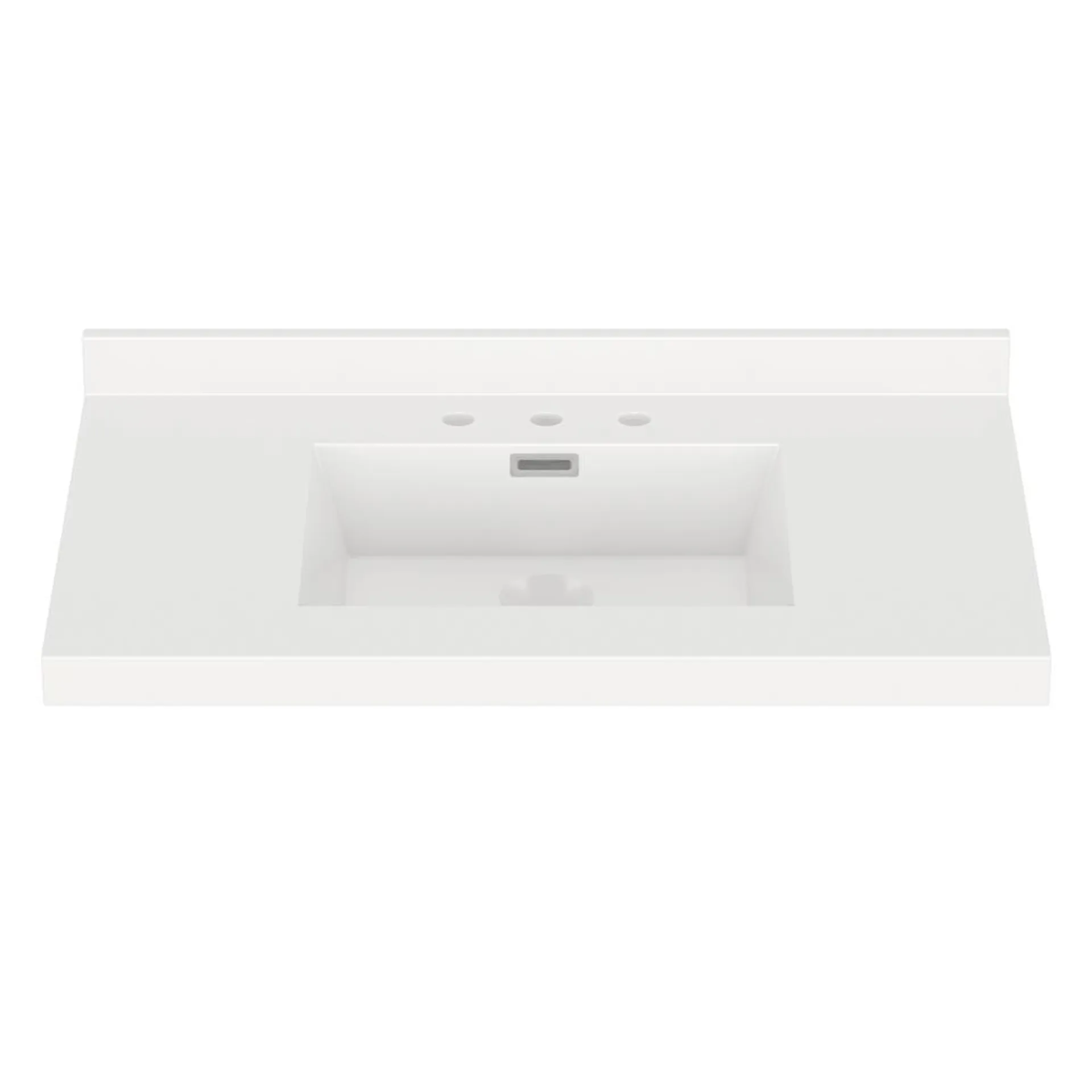 MagickWoods Elements 37"W x 22"D Solid White Cultured Marble Vanity Top with Rectangular Integrated Bowl