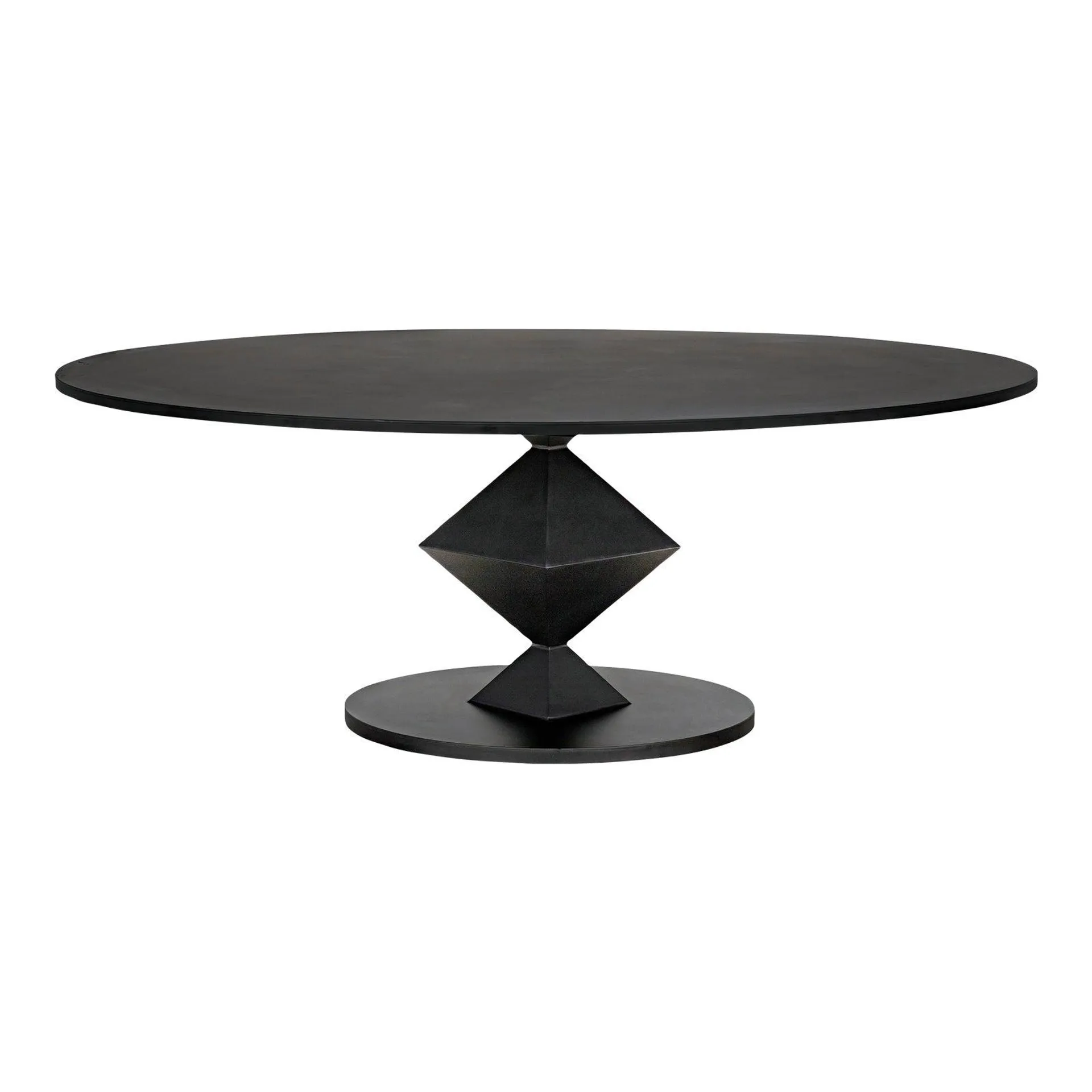 NOIR Katana Oval Dining Table, Black Metal