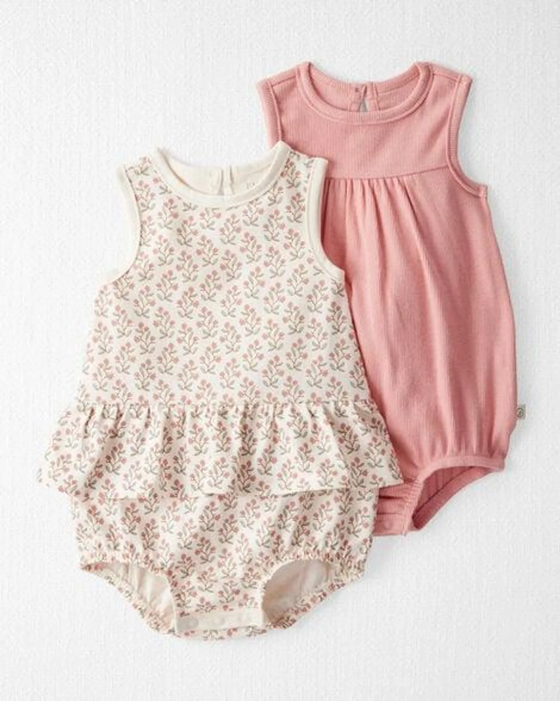 Baby 2-Pack Organic Cotton Bubble Rompers