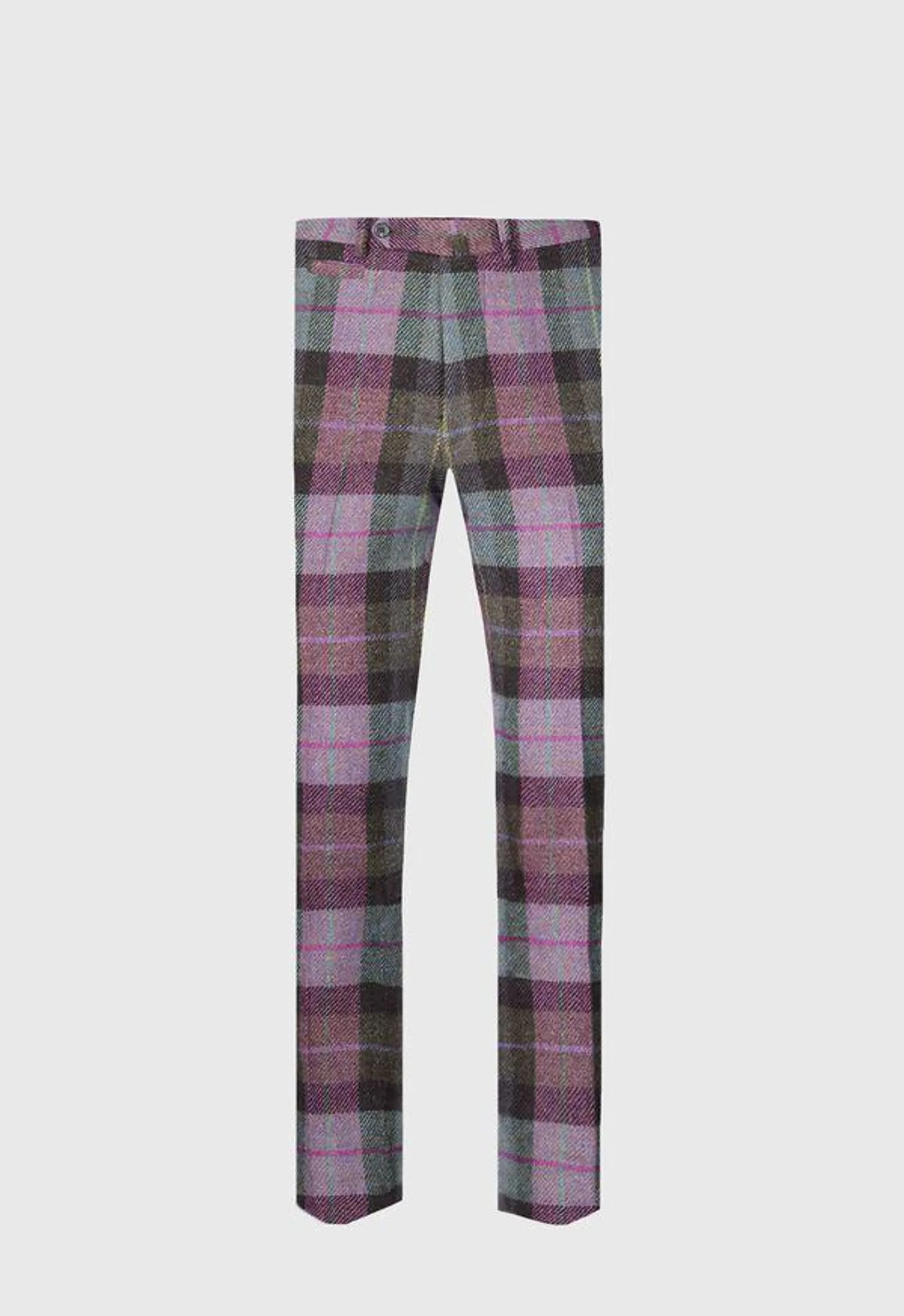 Shetland Wool Plaid Trouser