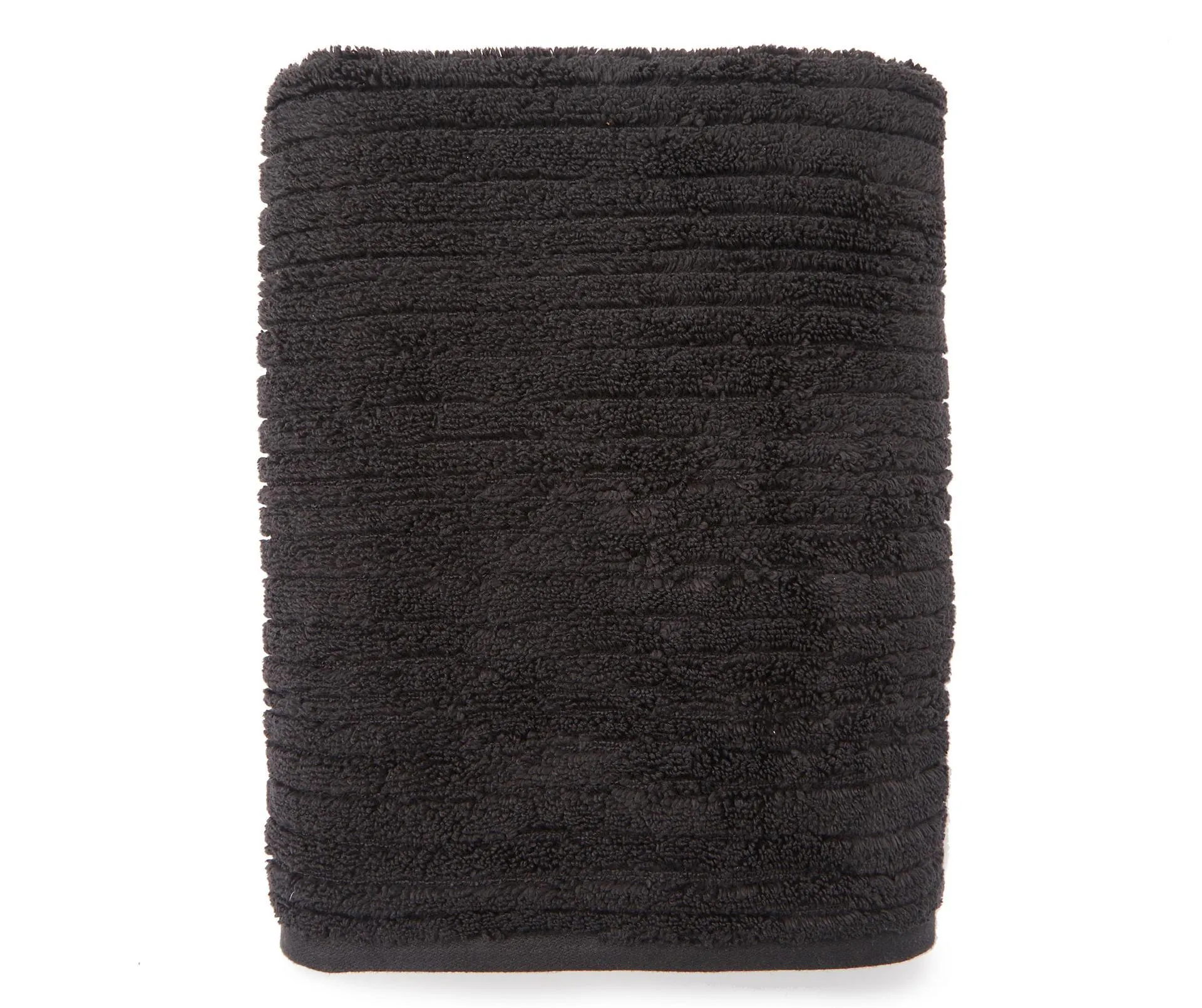 Black Performance Rib Bath Towel