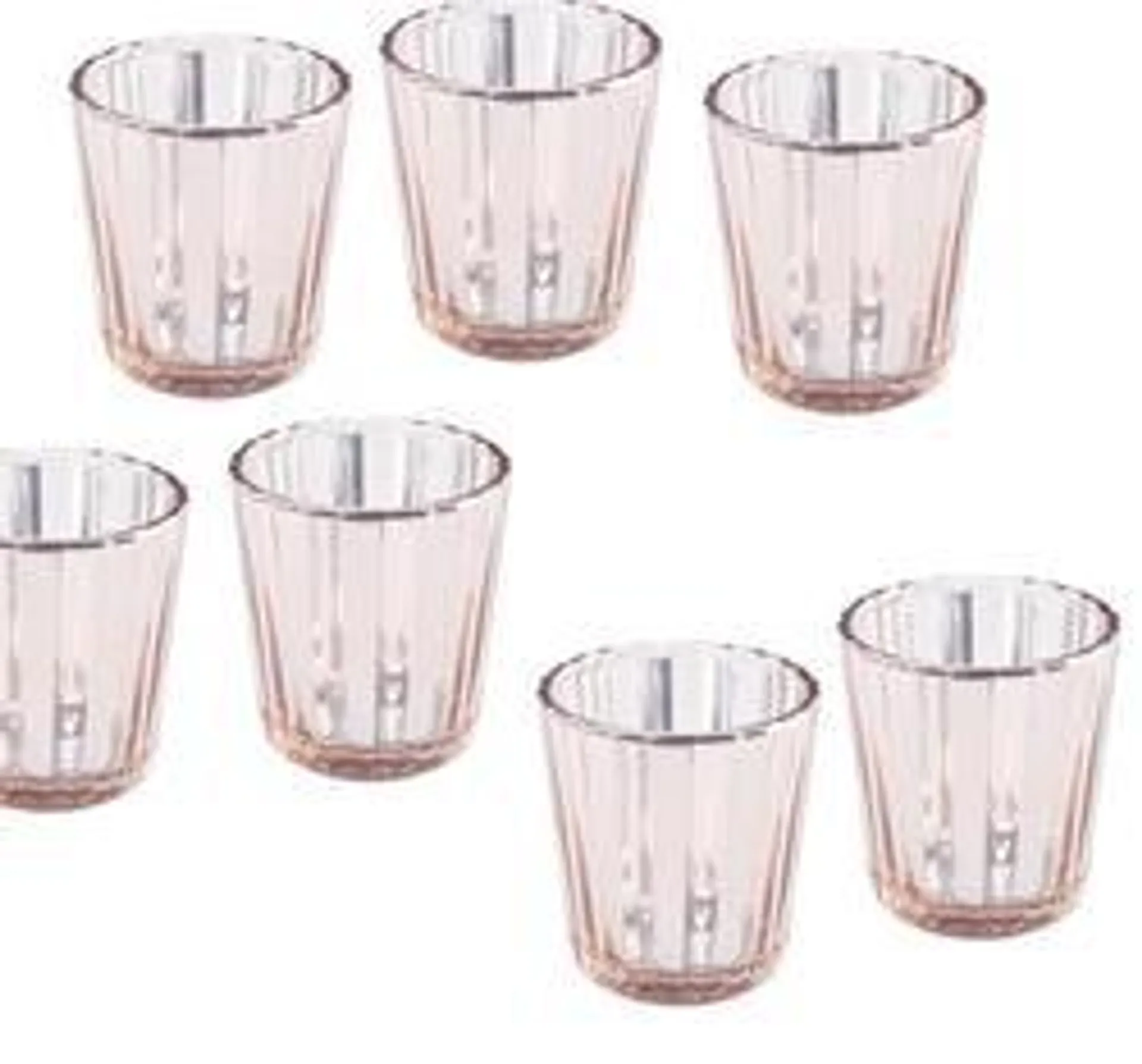 Rose Stripe Glass Votive Candle Holders (Package of 12 pieces)