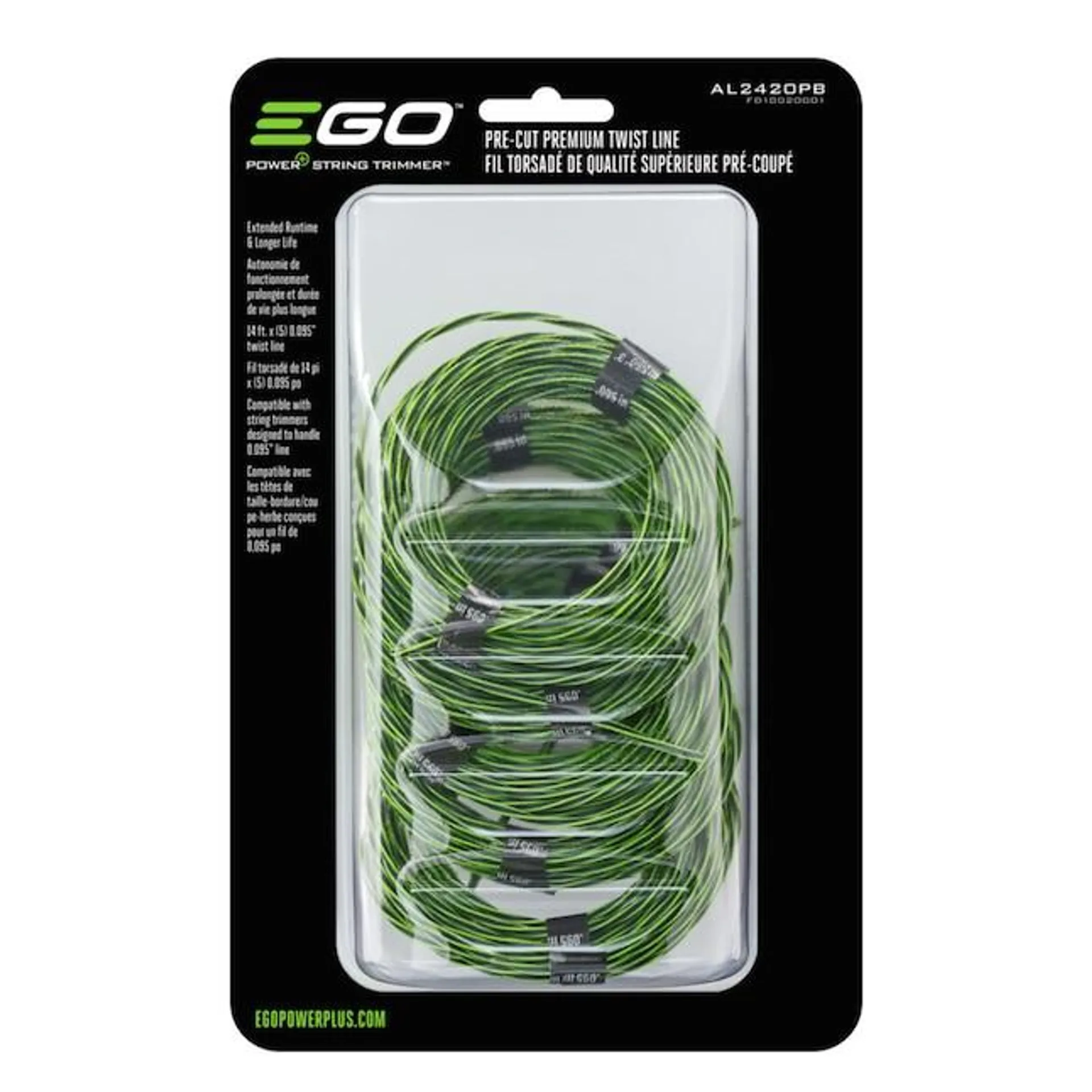 EGO POWER+ 5-Pack 0.095-in x 14-ft Pre-cut Trimmer Line