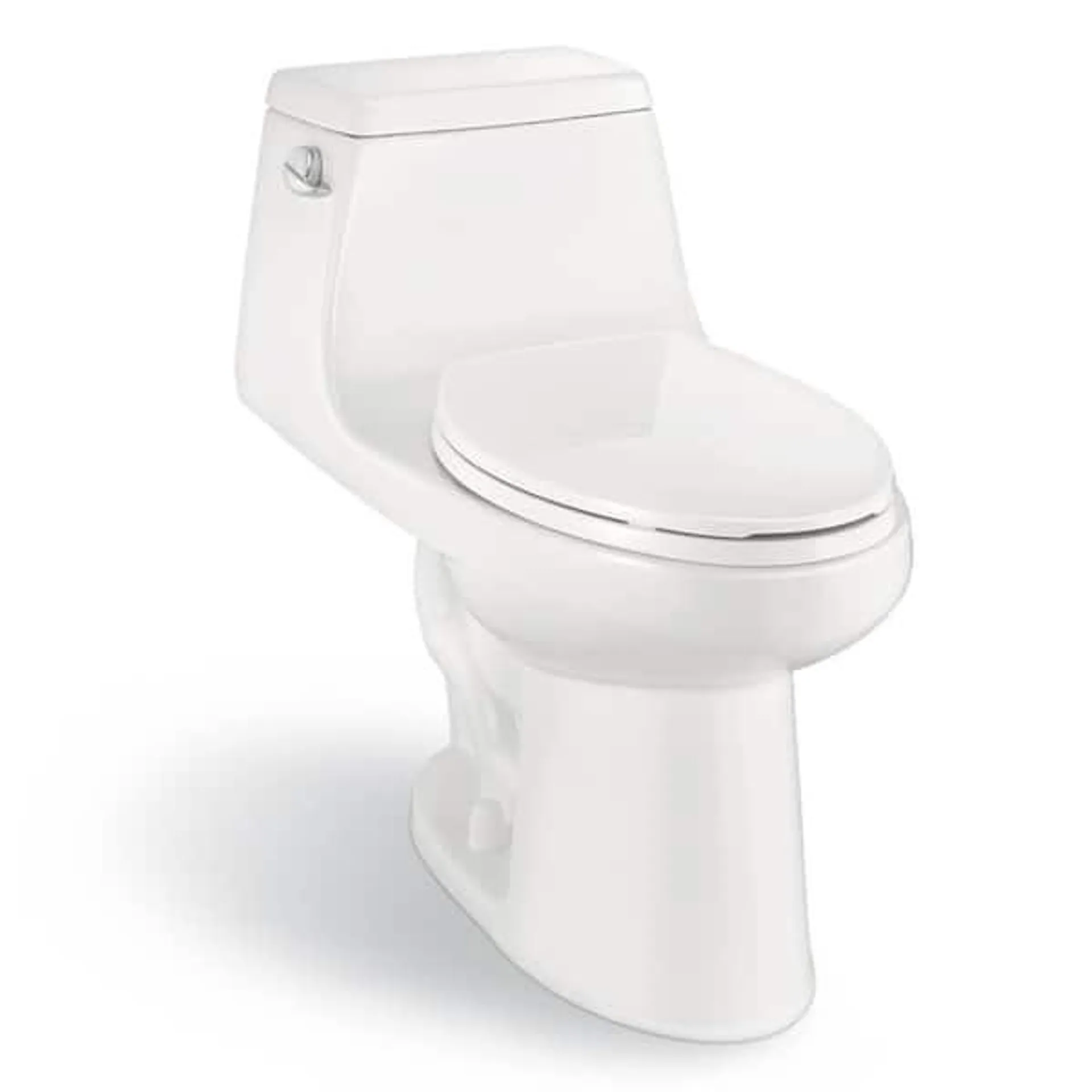 McClure 12 in. Rough In One-Piece 1.28 GPF Single Flush Elongated Toilet in White Seat Included