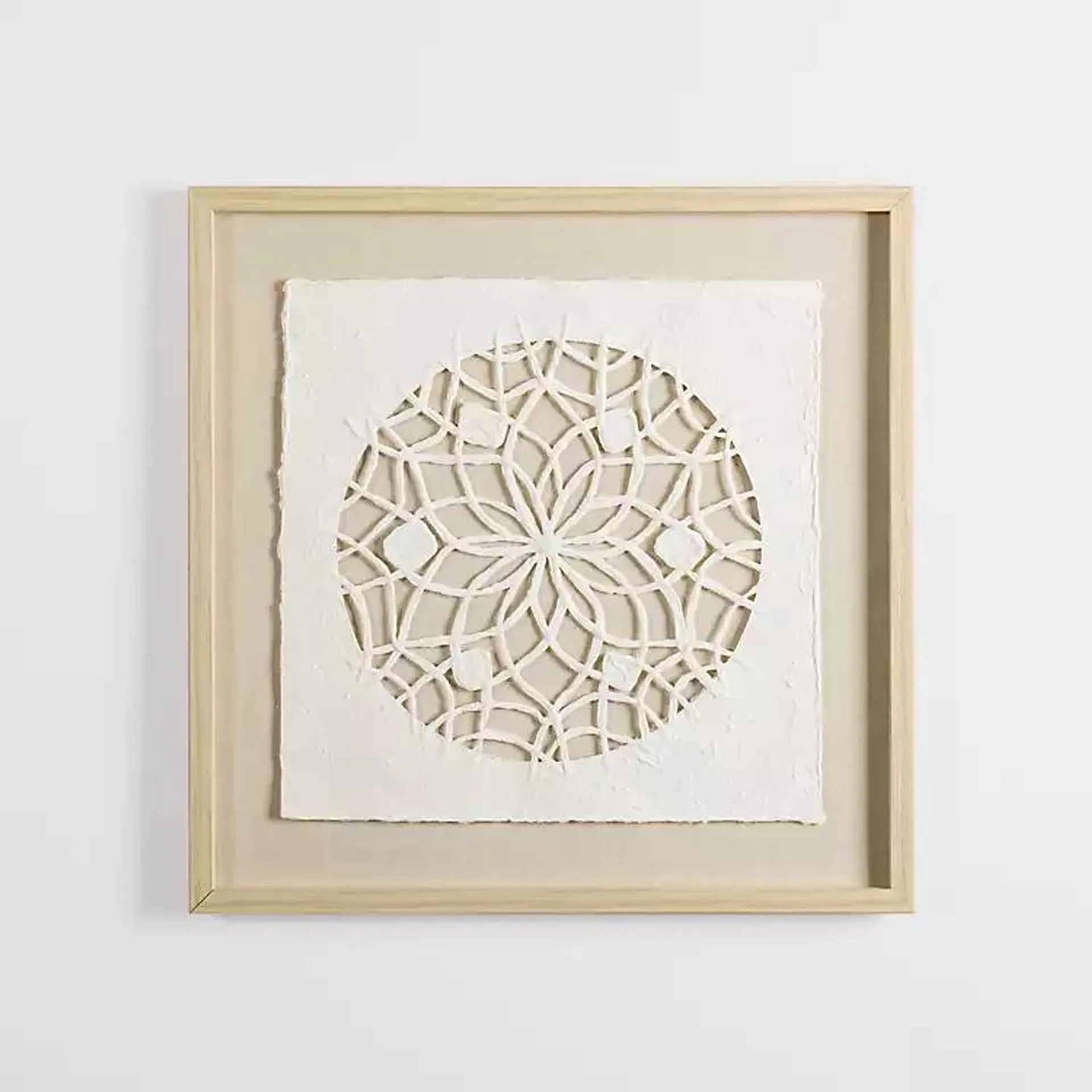 Rice Paper & Natural Linen Flower Wall Plaque