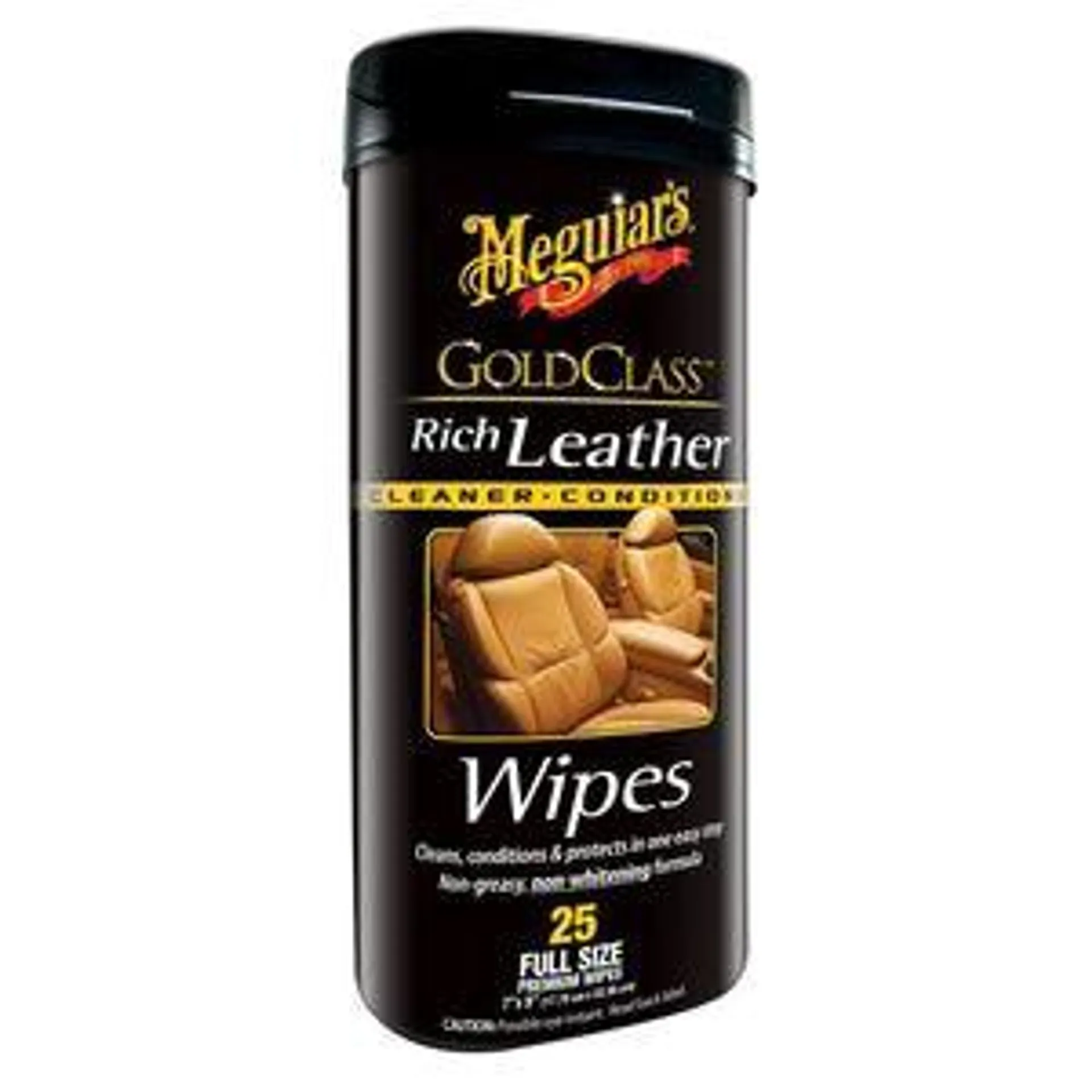 Meguiar's Gold Class Rich Leather Cleaner and Conditioner Wipes 25 Count