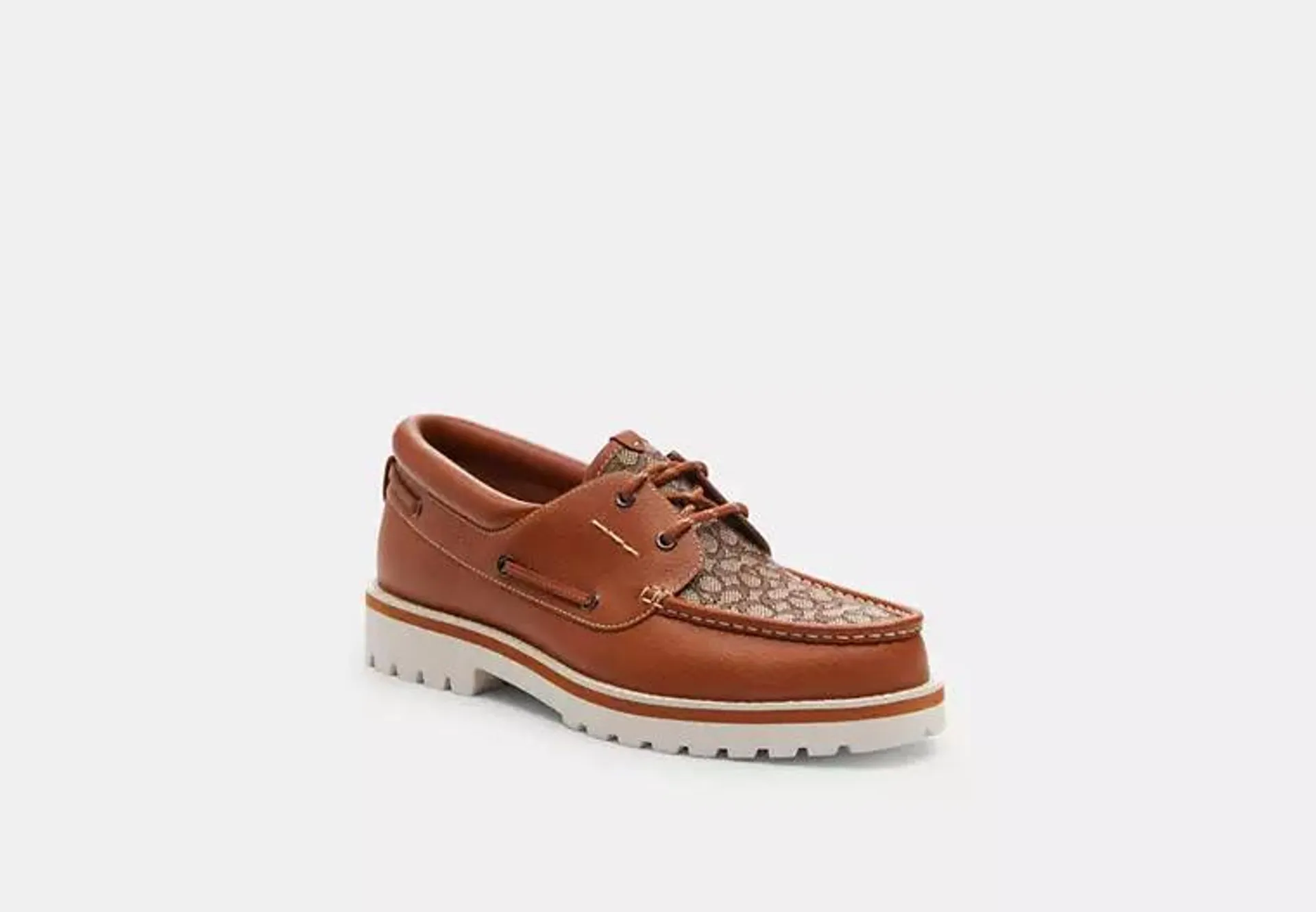 Benson Boat Shoe In Signature Jacquard