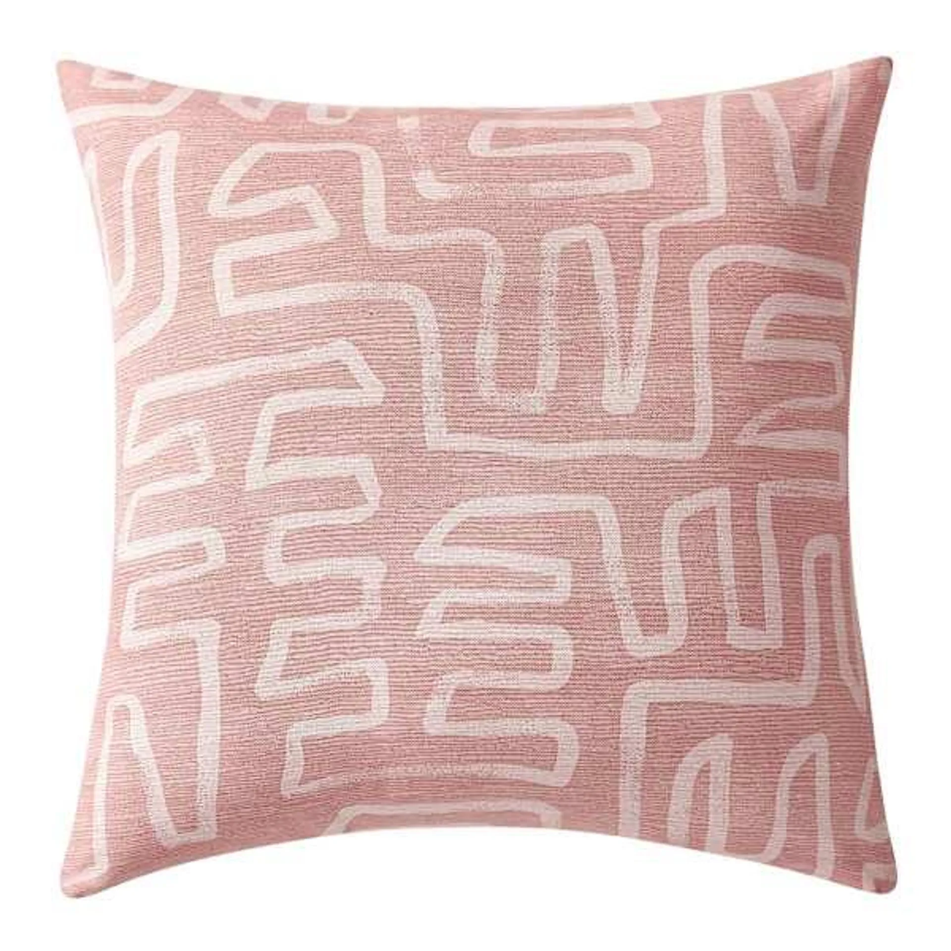 Tracey Boyd Pink Abstract Square Outdoor Throw Pillow, 18"