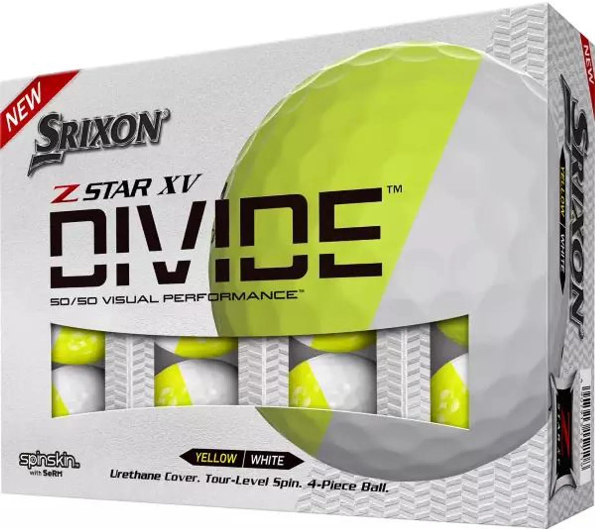 Srixon 2022 Z-STAR XV Divide White/Yellow Golf Balls