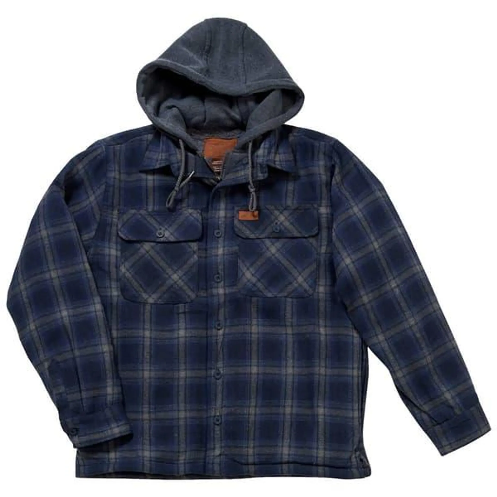 Mens Mountain Ridge Flannel Chest Protector Jacket - Navy/Grey