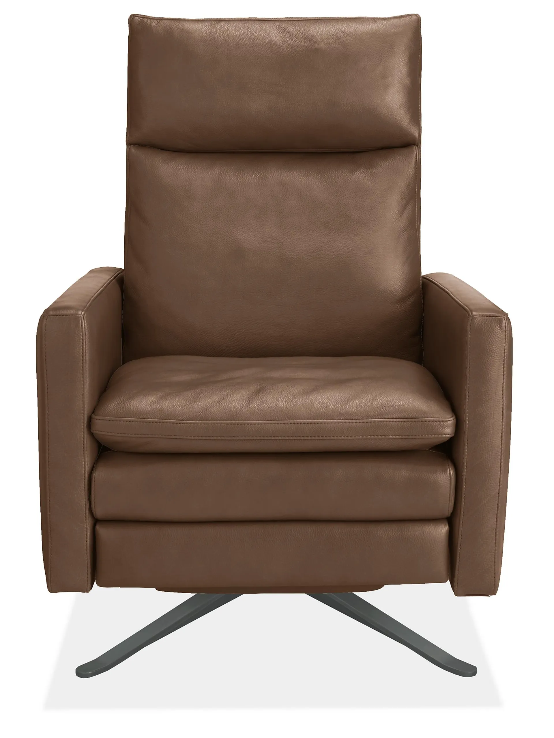 Isaac Recliner Thin-Arm in Vento Pewter Leather with Graphite Base