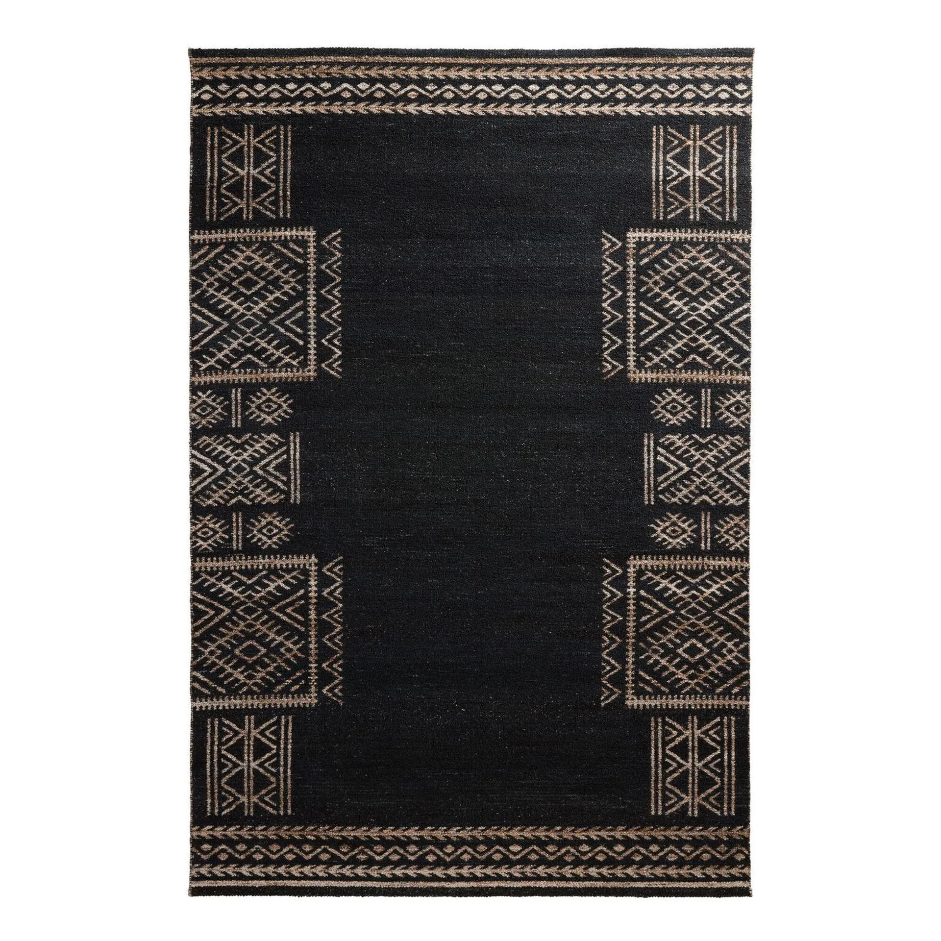 Kavi Midnight Blue and Tan Indoor Outdoor Rug