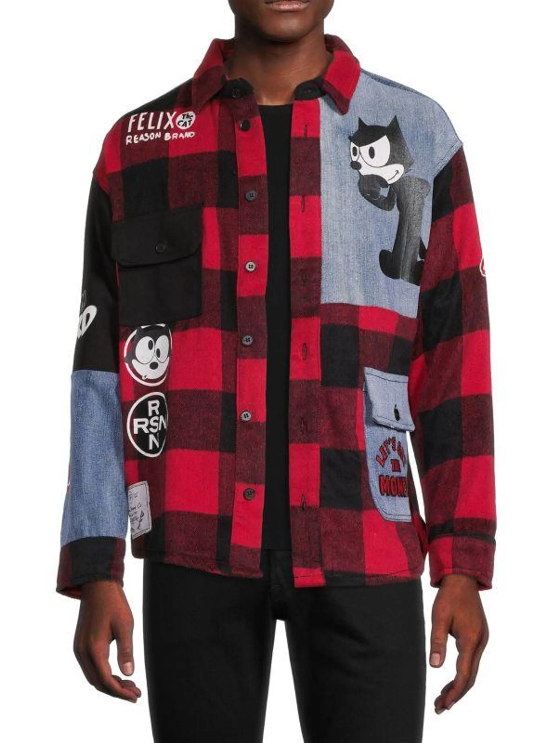 Felix The Cat Graphic Flannel Shirt