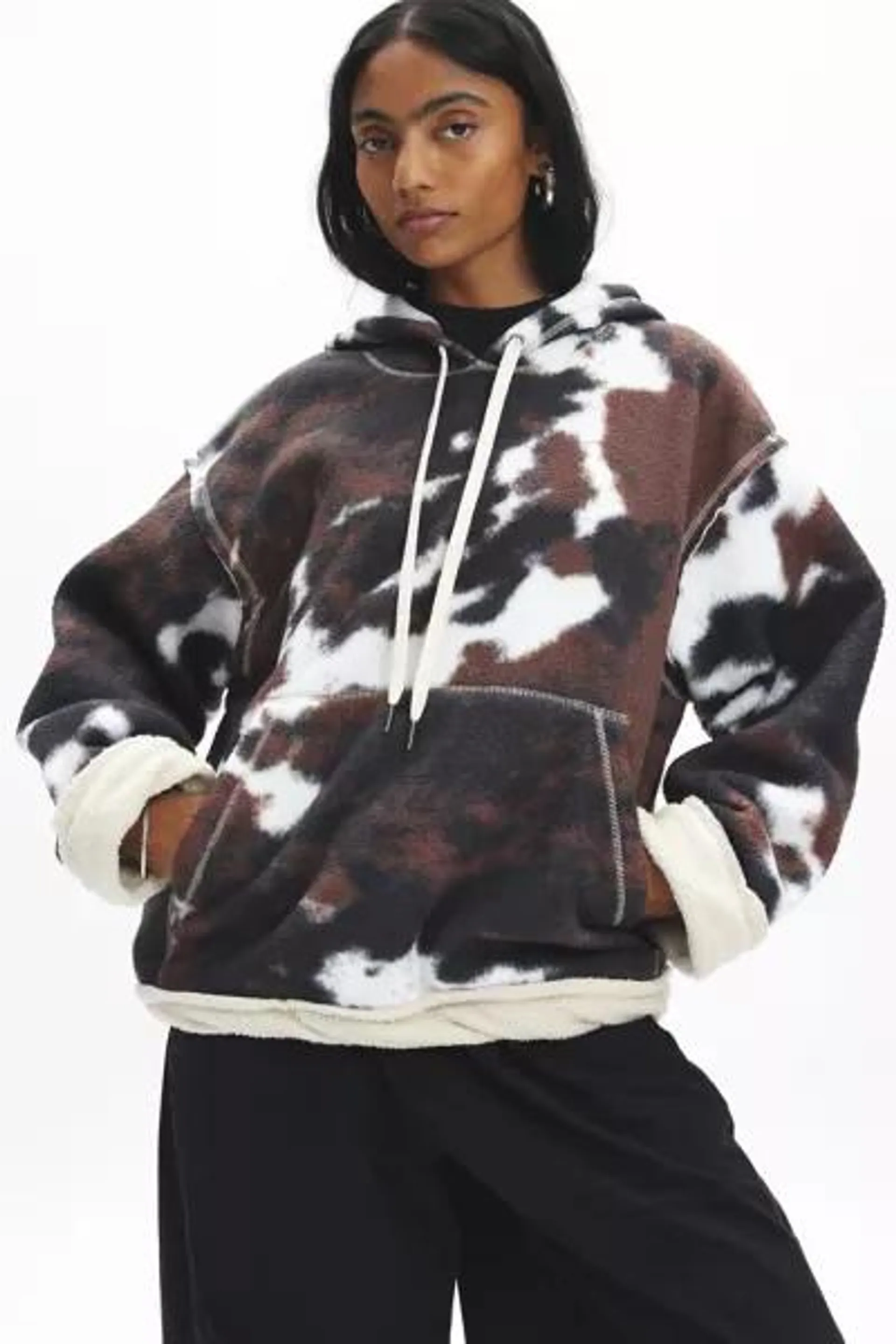 BDG Keaton Oversized Fleece Lined Hoodie Sweatshirt