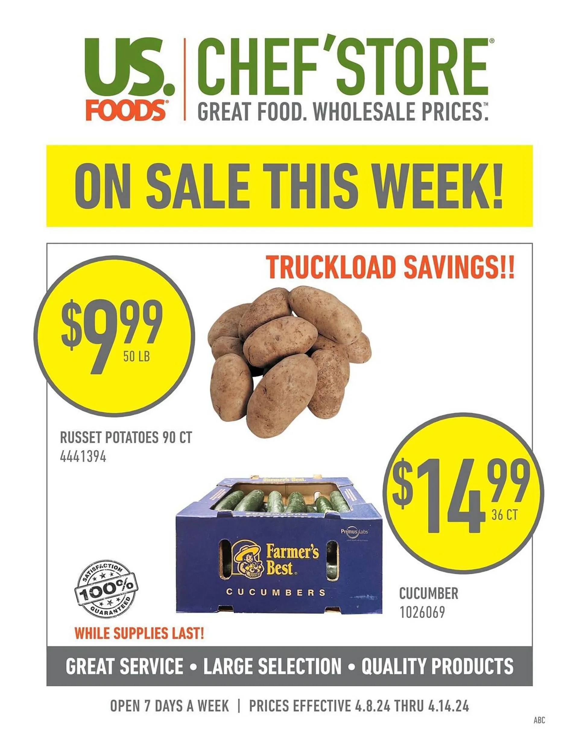 Weekly ad US Foods Chef's Store Weekly Ad from April 8 to April 14 2024 - Page 1
