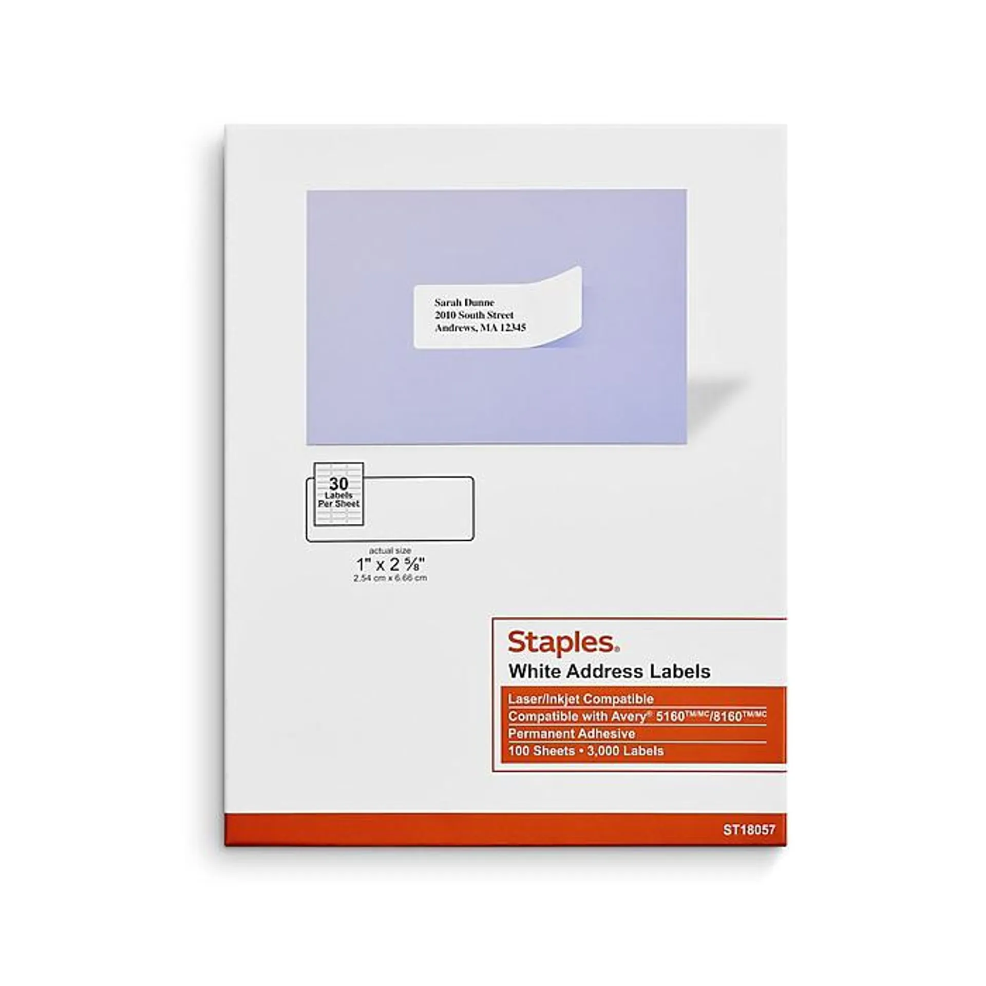 Staples Laser/Inkjet Address Labels,