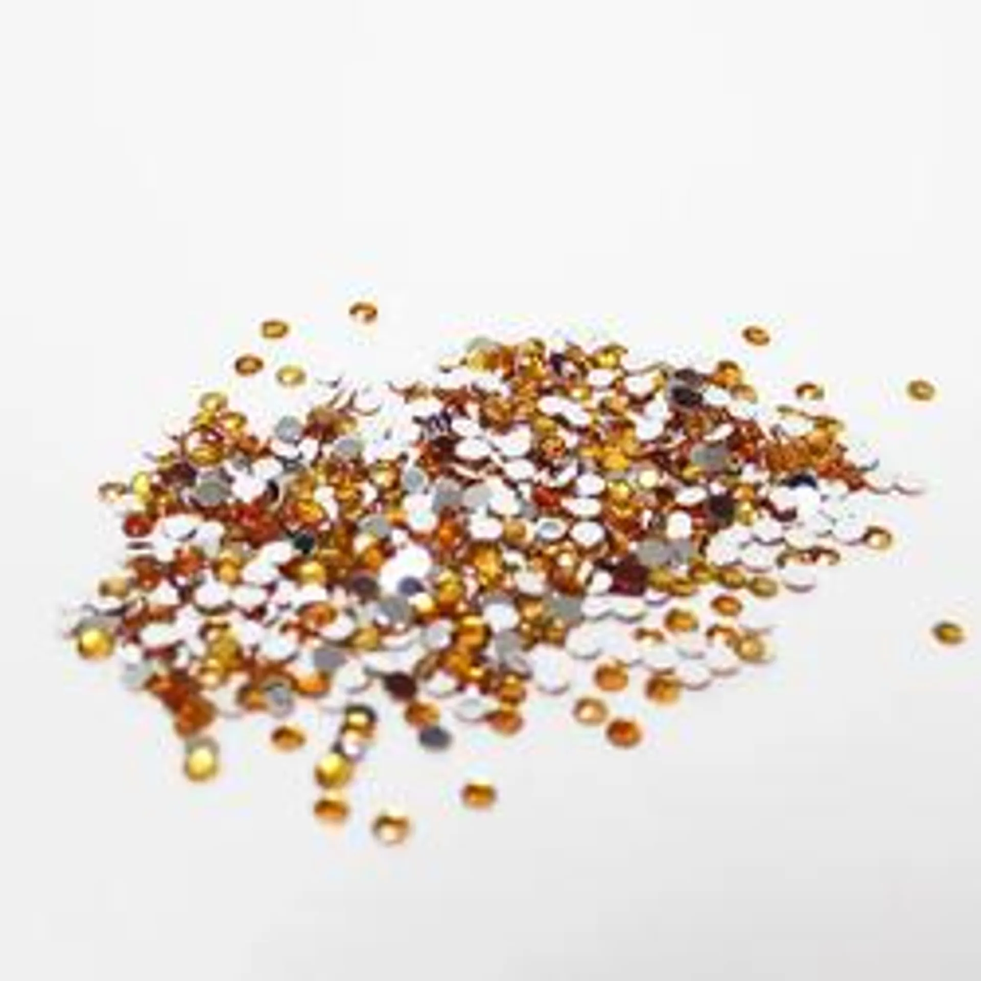 Gold Flat Back Faceted Round Rhinestones (Package of 600 pieces)