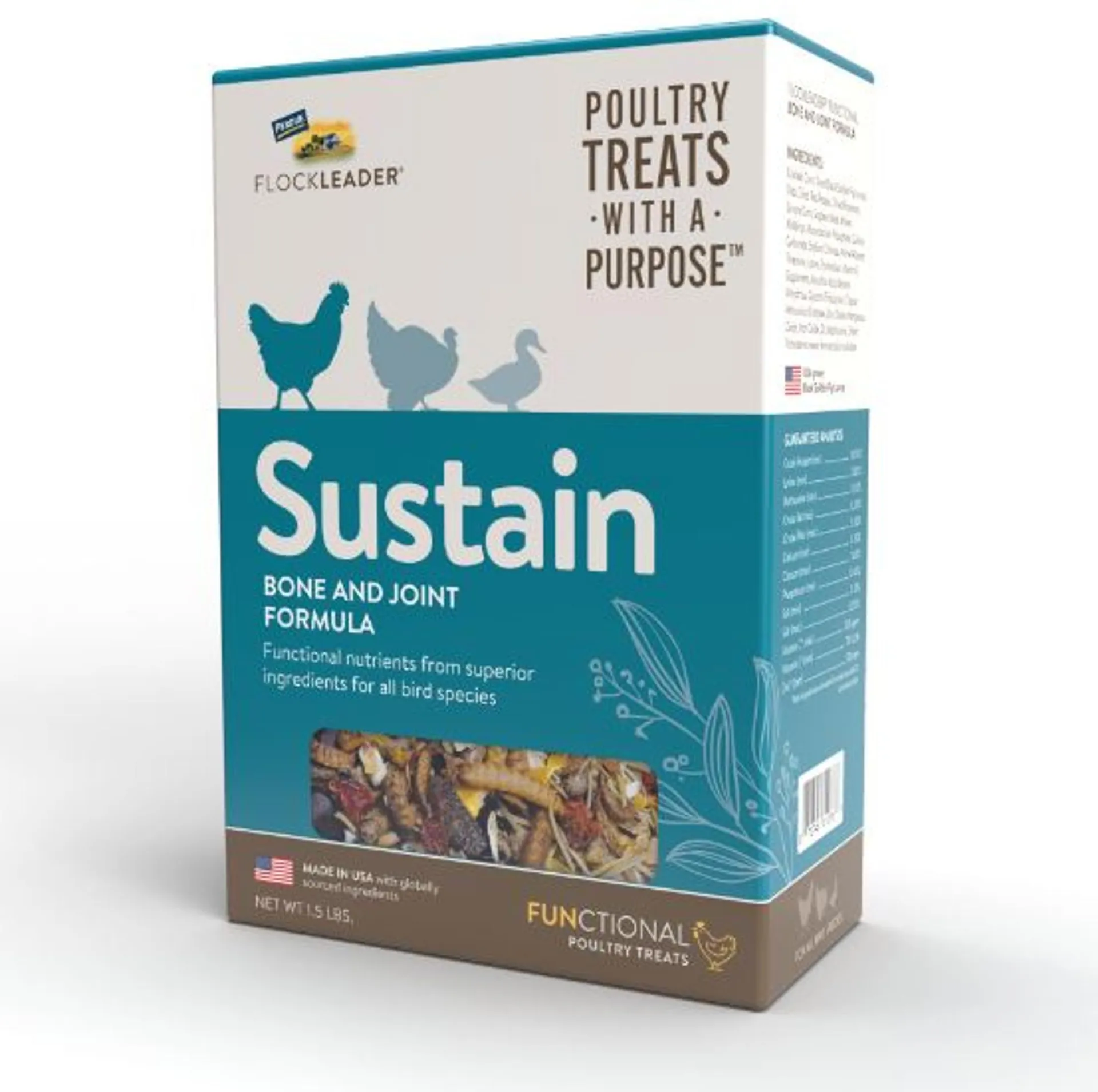 Flockleader Poultry Treats with a Purpose Sustain, 1.5 Pound