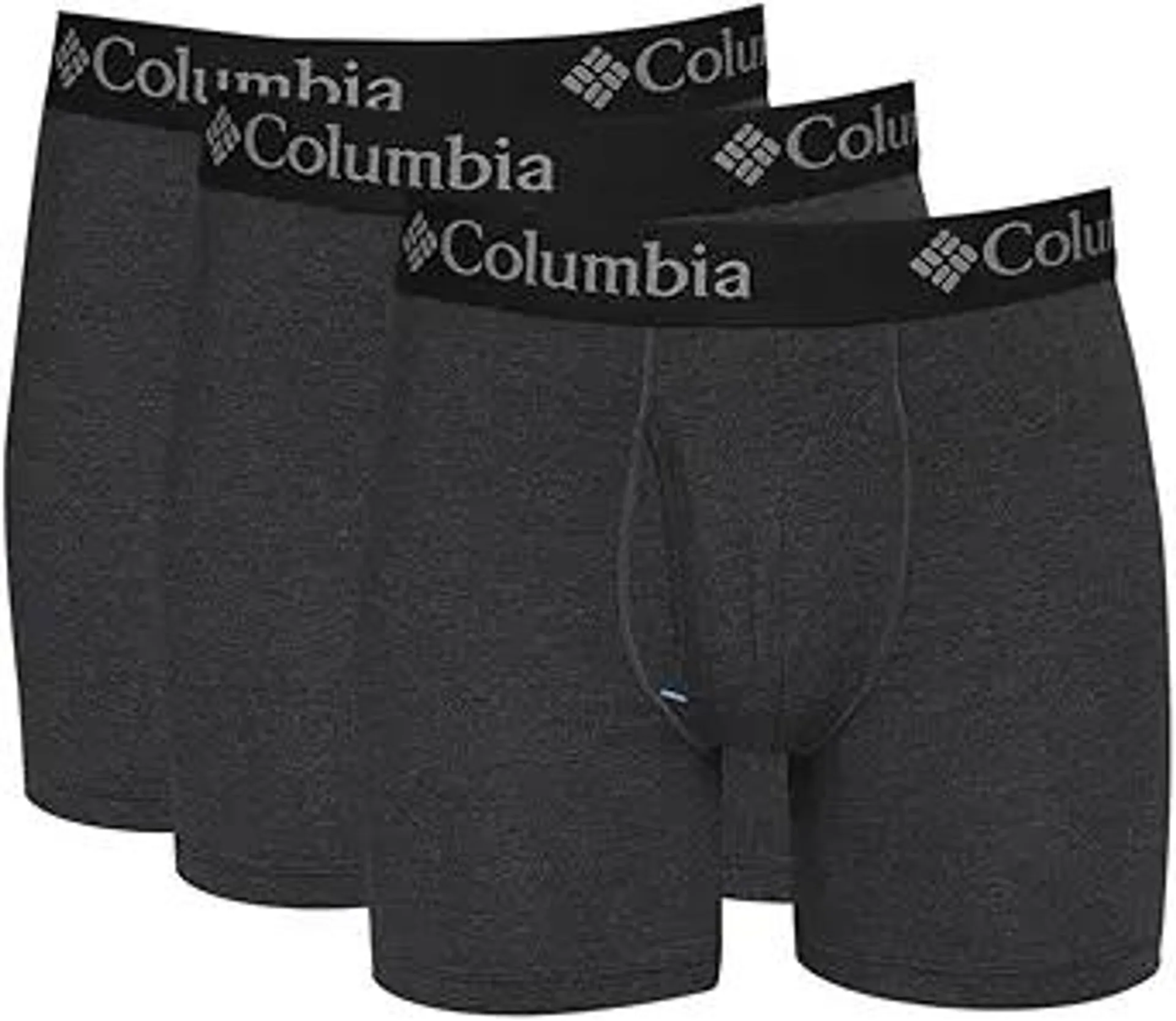 Columbia Men's 3 Pack Tri Blend Boxer Brief, Black, Large