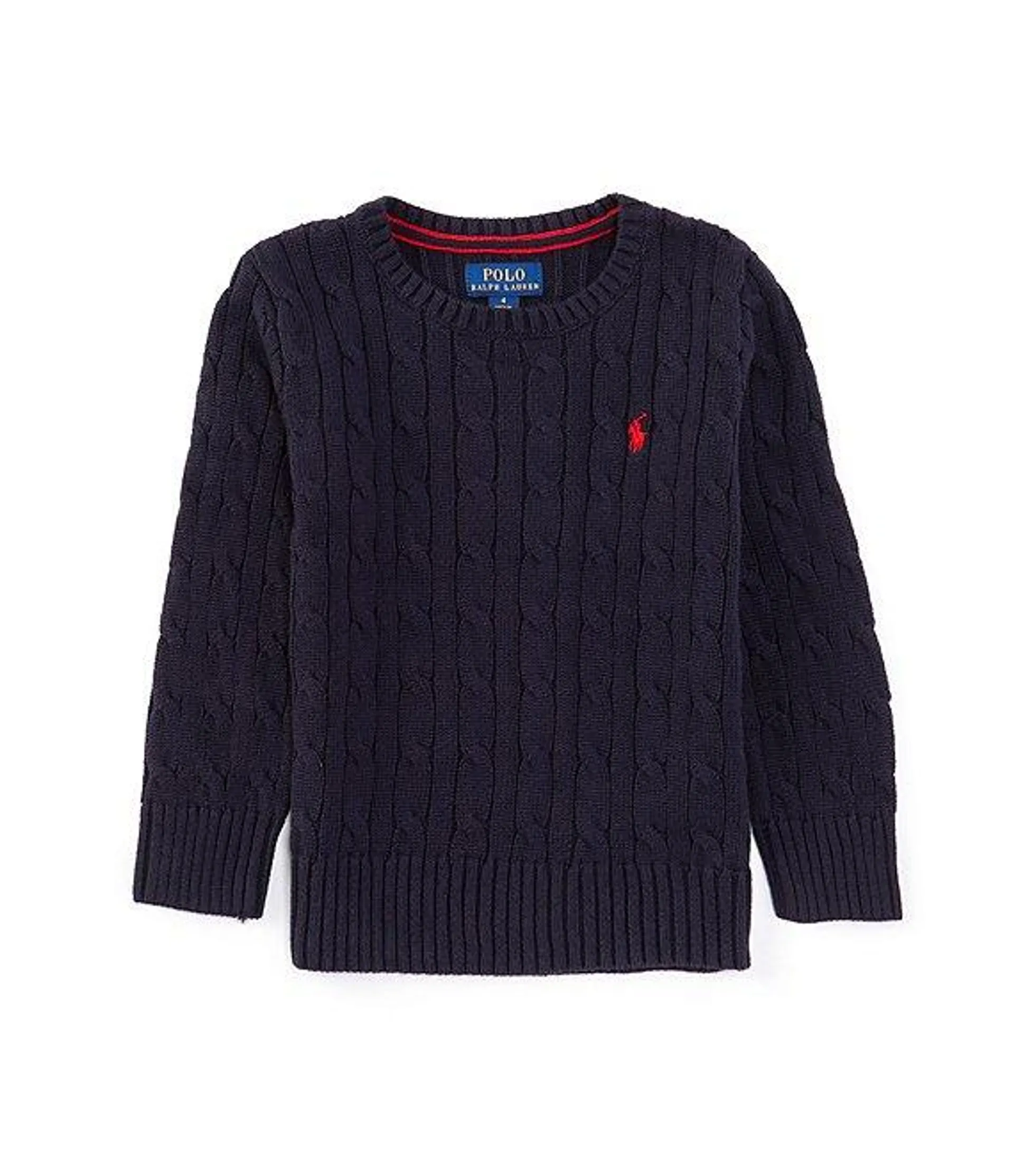 Little Boys 2T-7 Long Sleeve Cable Knit Sweater