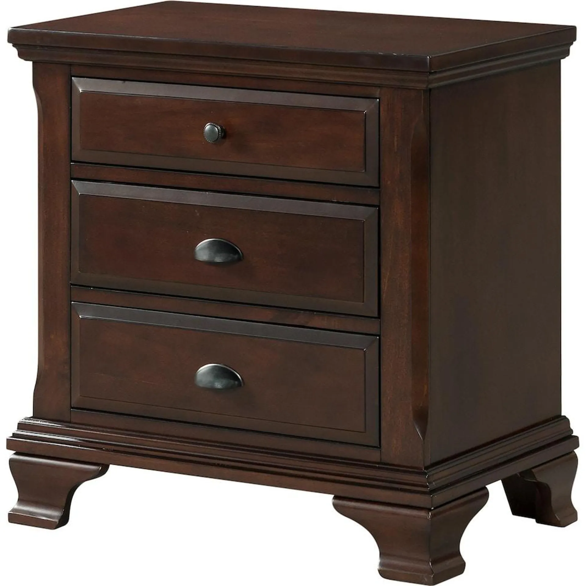 Varsha 3 Drawer Nightstand - Cherry