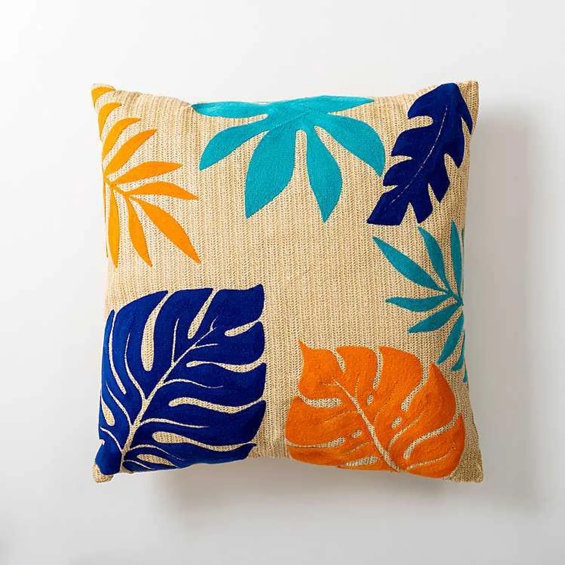 Bright Palm Leaves Outdoor Pillow