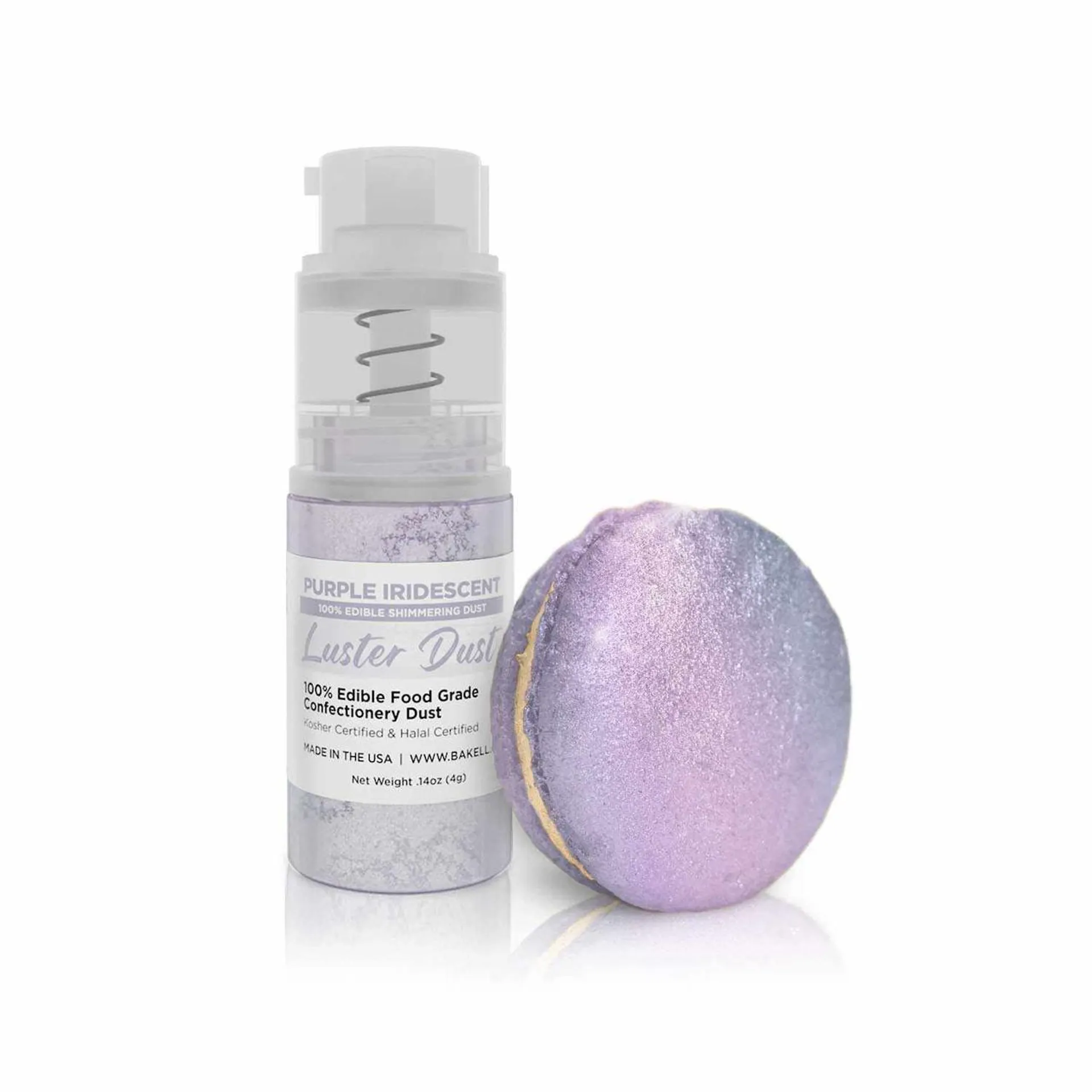 Purple Iridescent Luster Dust Spray | Luster Dust Edible Glitter Spray Dust for Cakes, Cookies, Desserts, Paint. FDA Compliant (4 Gram Pump)