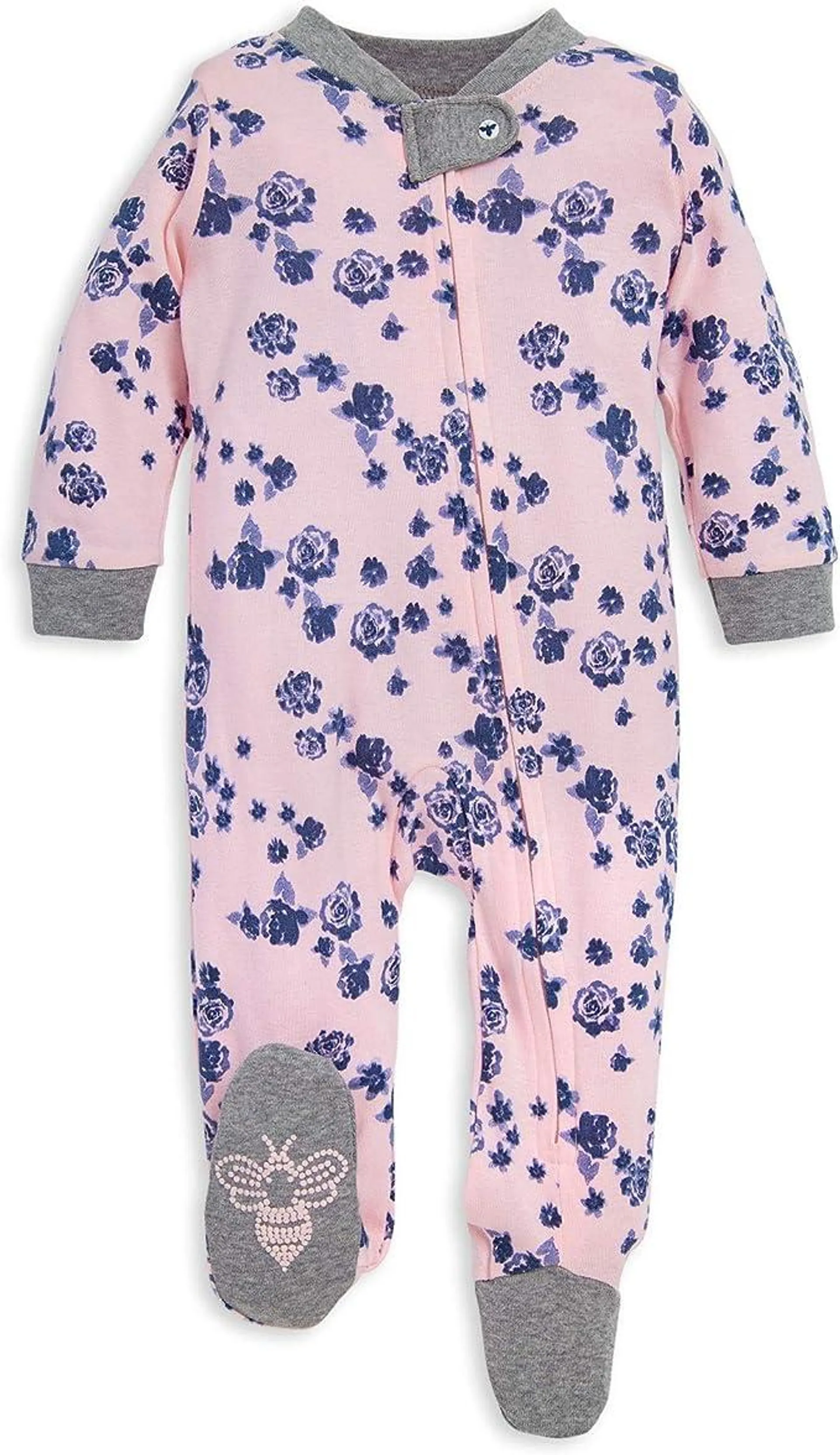 Burt's Bees Baby Girls' Sleep and Play Pajamas, Indigo Flowers