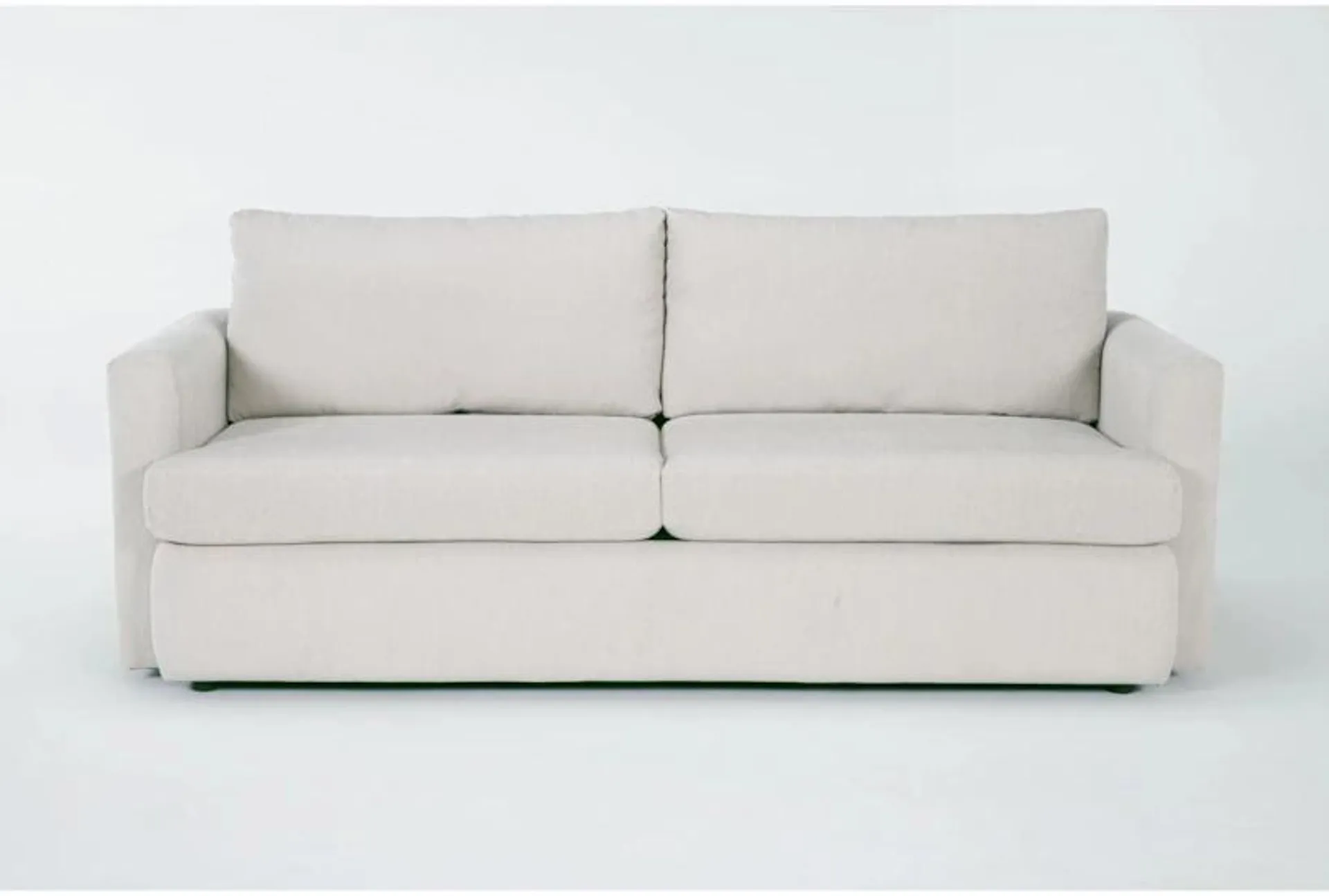 Basil Porcelain White Fabric 85" Sofa