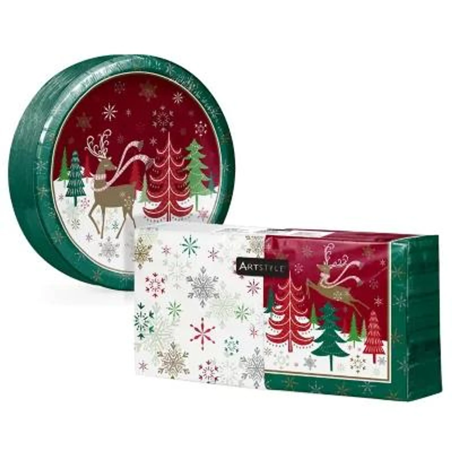 Artstyle Winter Wonder Holiday Paper Plate & Napkin Kit, 285 ct.