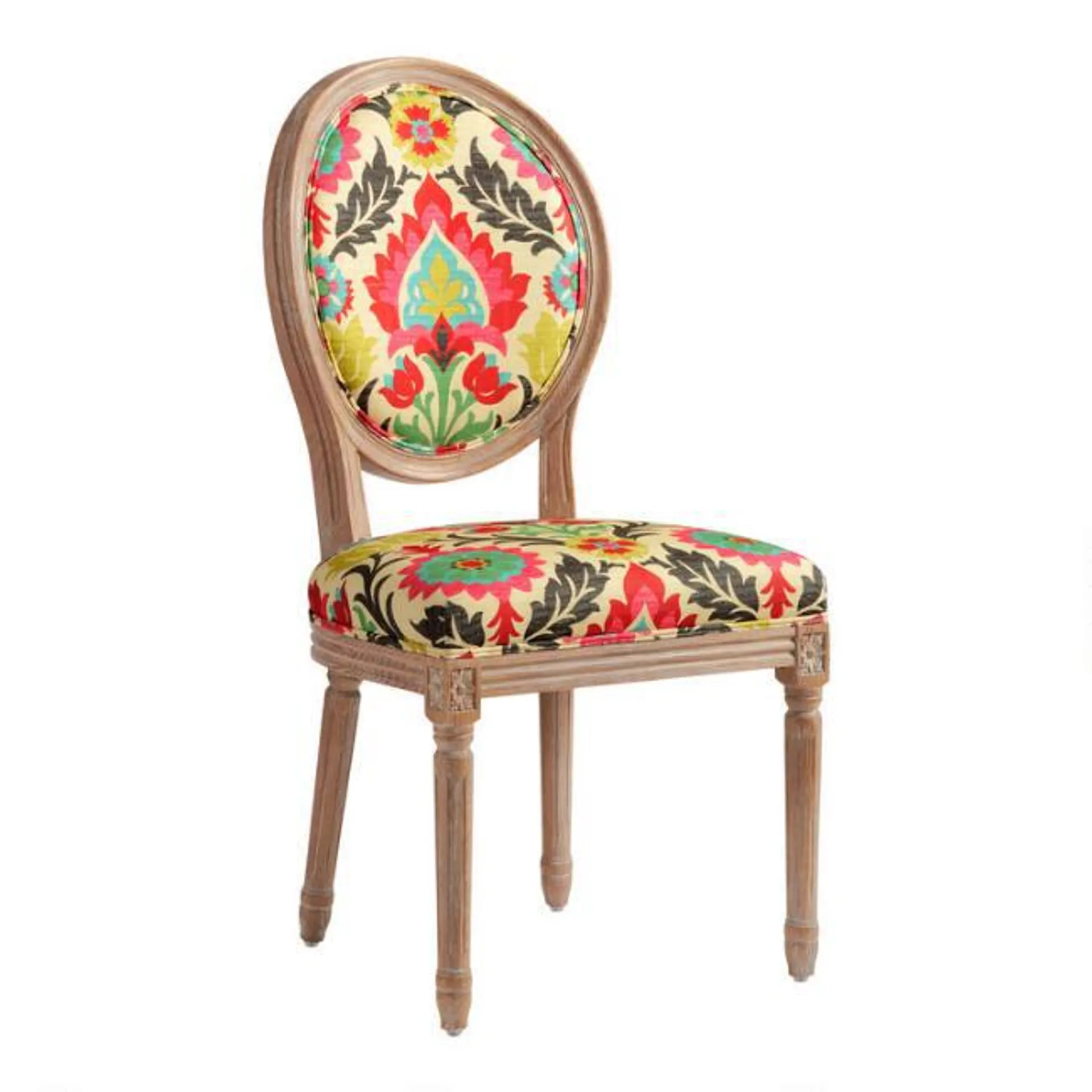Paige Print Round Back Upholstered Dining Chair Set Of 2