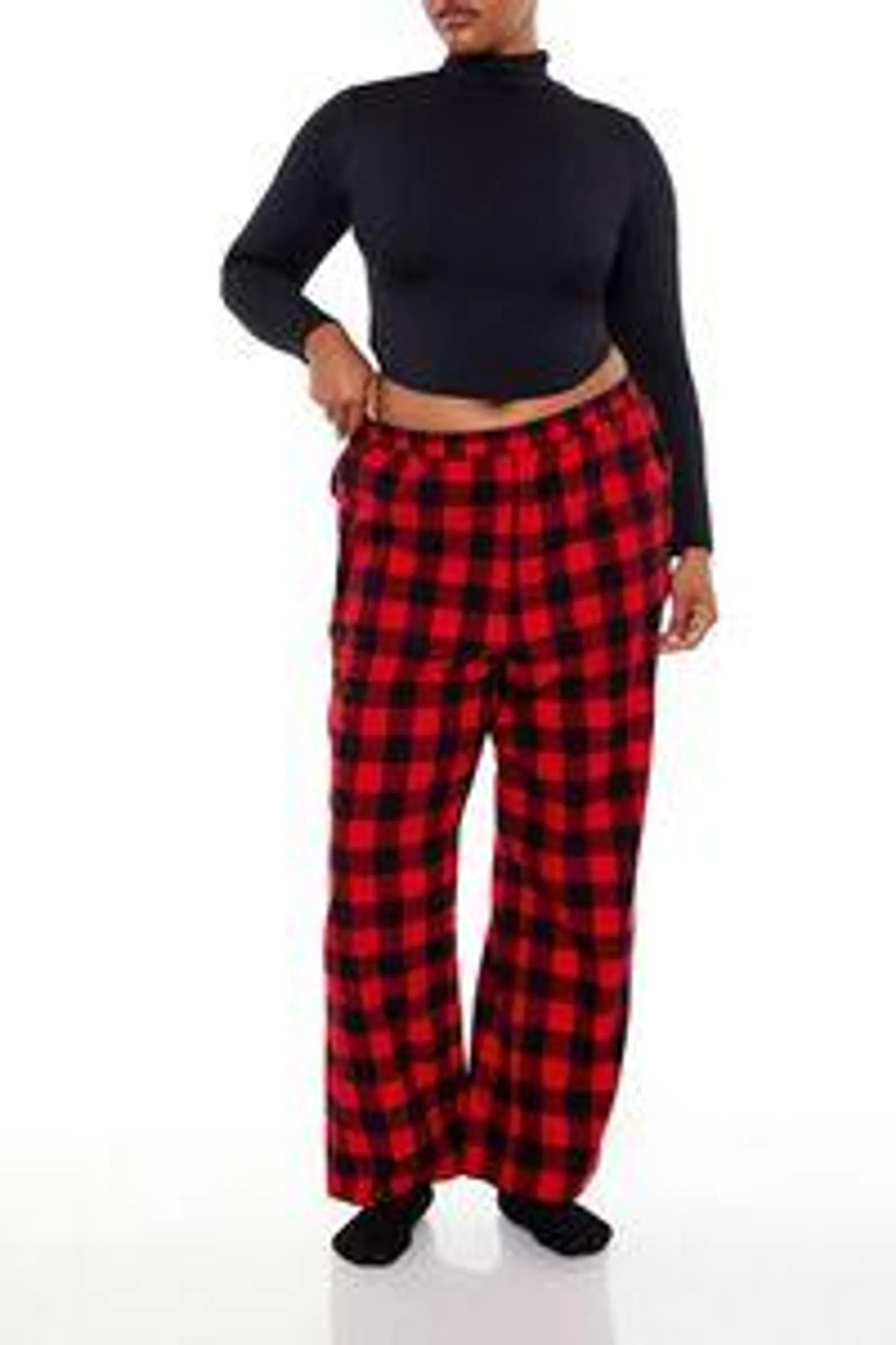 Plus Size Flannel Plaid Pajama Pants